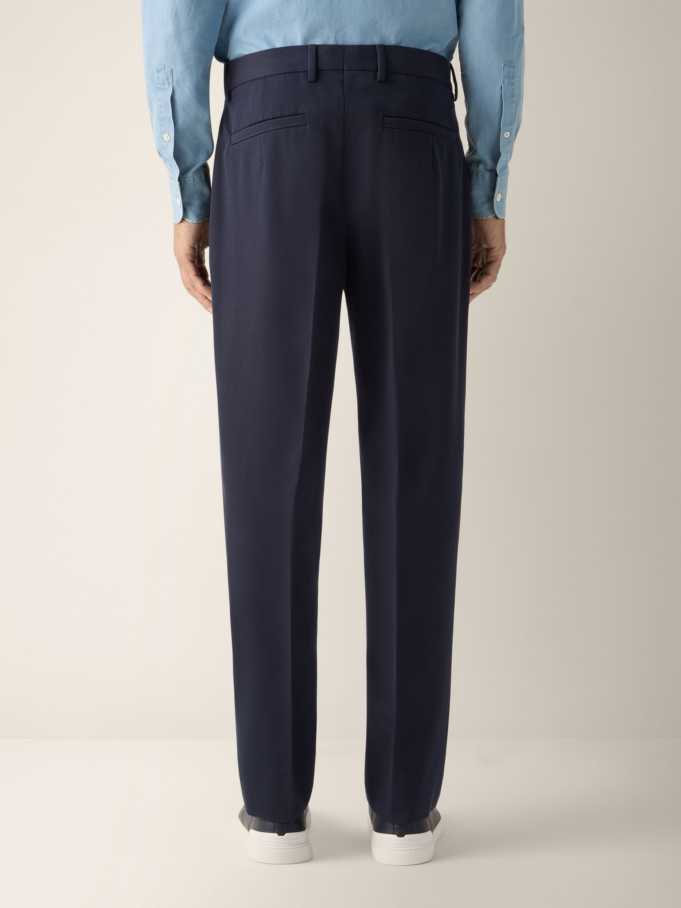 Hose aus Baumwolle und Wolle in Marineblau Detailfoto #5 des Produkts