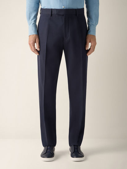 Navy Blue Cotton and Wool Pants SS26 37174066 | Zegna ROW