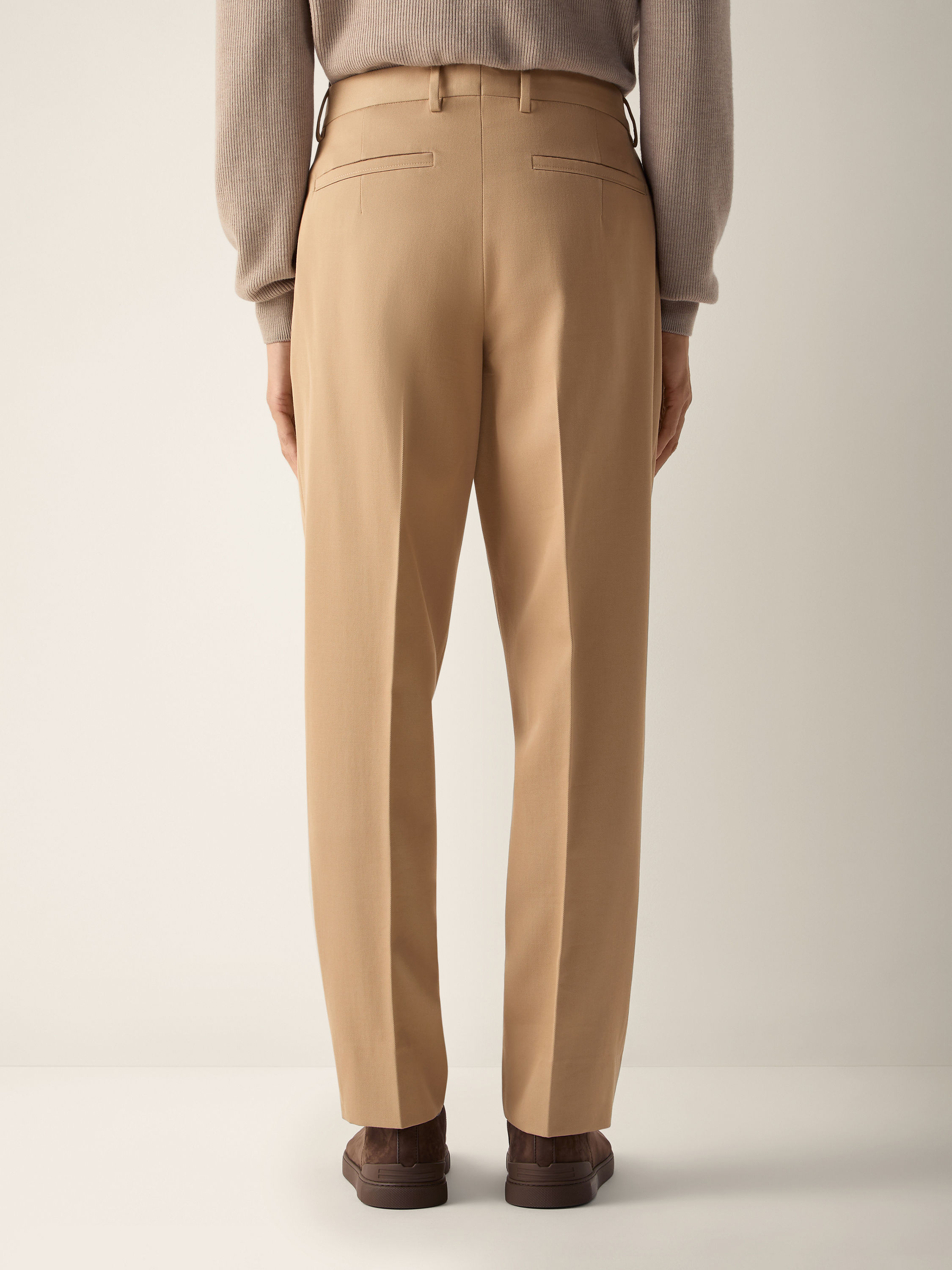 Hose aus Baumwolle und Wolle in Beige Detailfoto #5 des Produkts