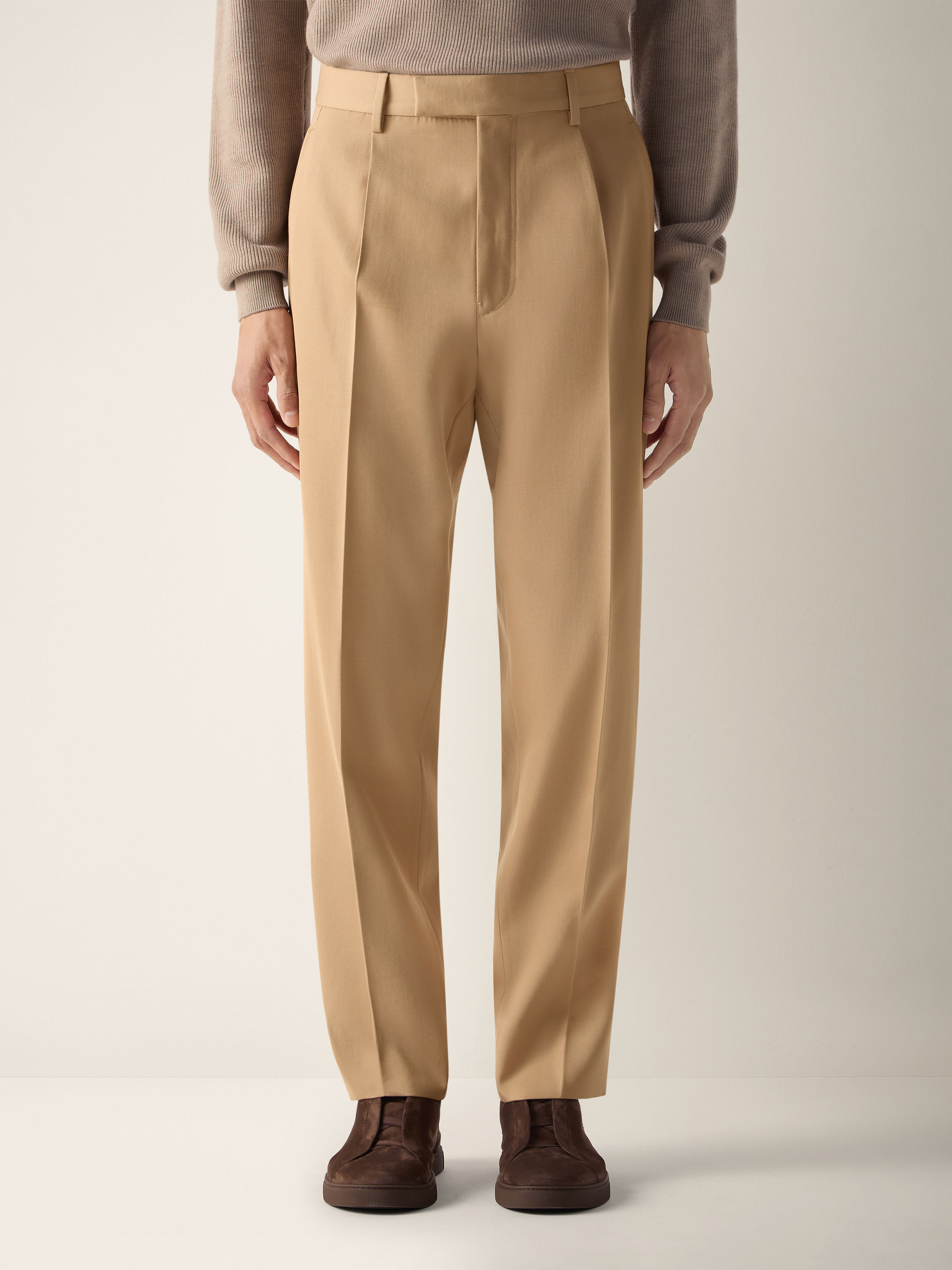 Hose aus Baumwolle und Wolle in Beige Detailfoto #4 des Produkts