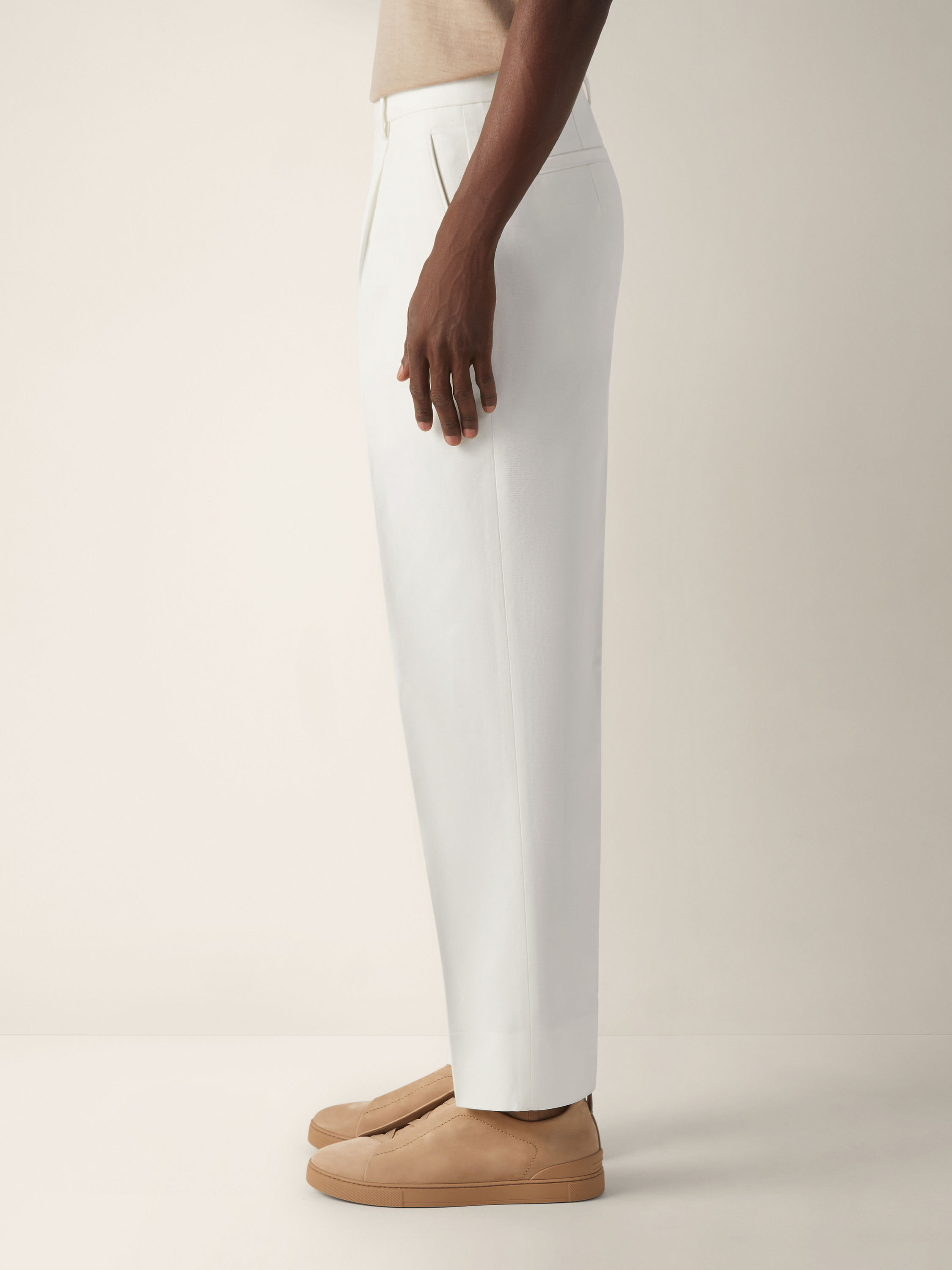 White Cotton and Linen Pants Product detail photo #2