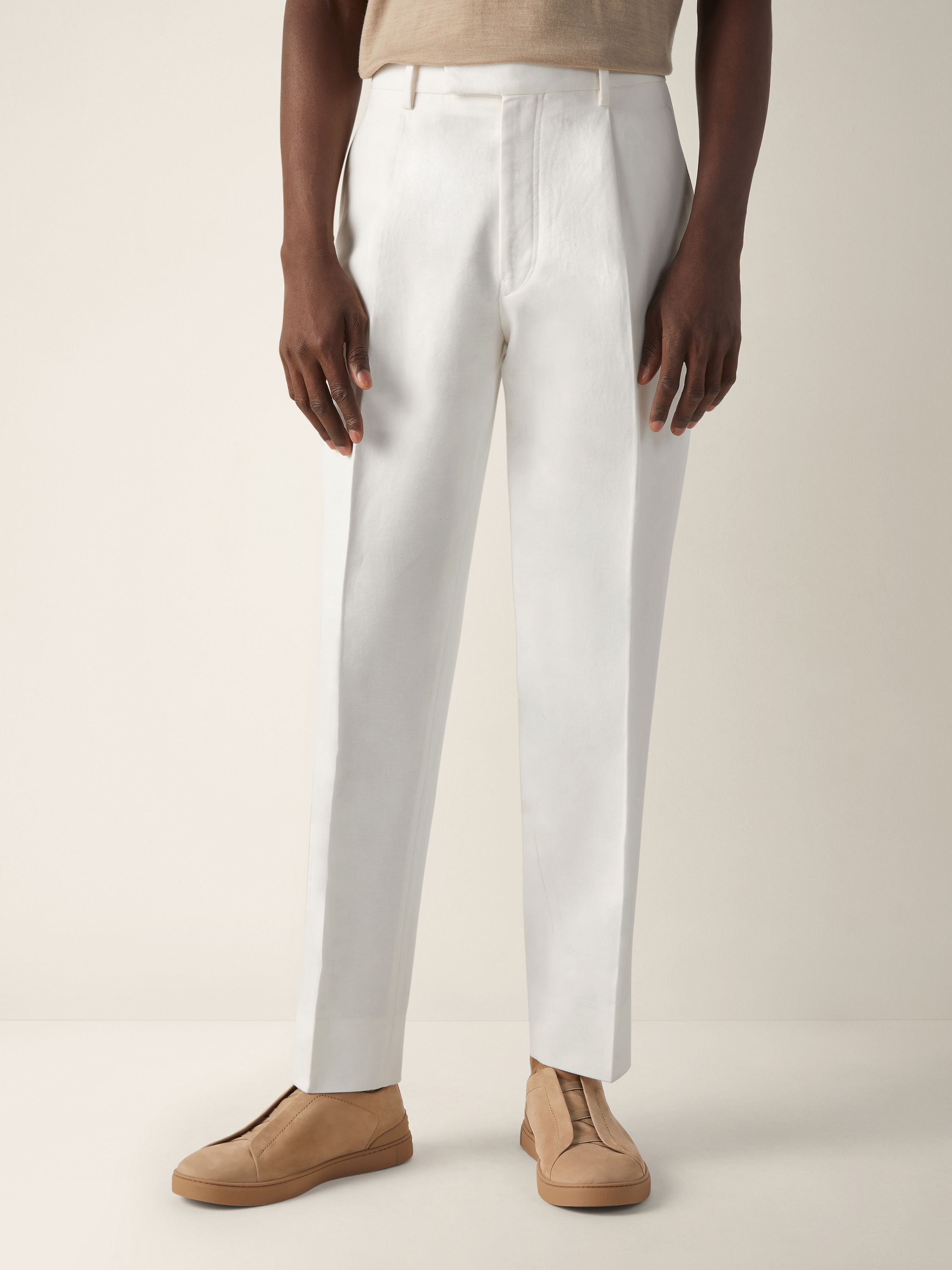 White Cotton and Linen Pants Product detail photo #3