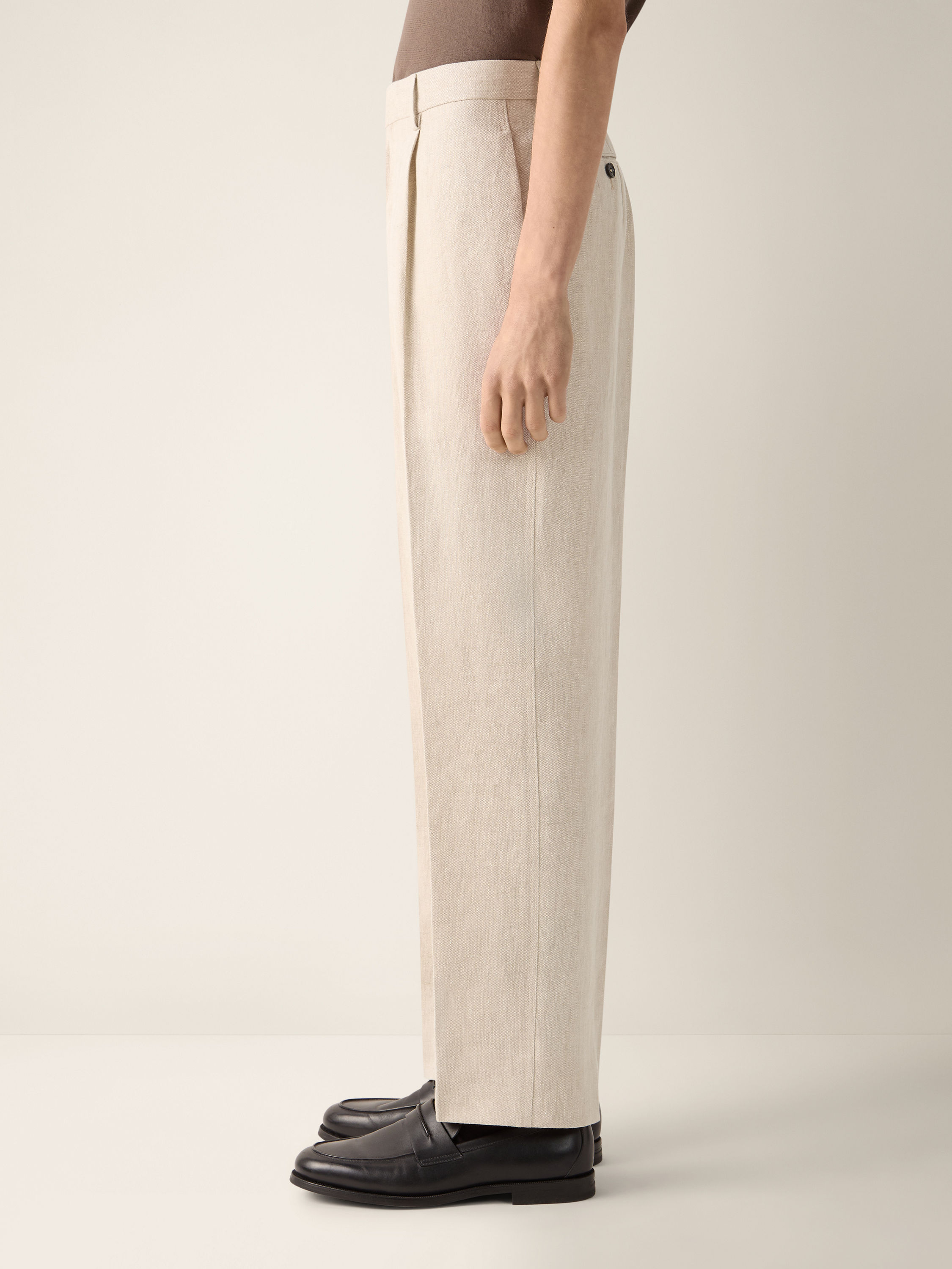 Light Taupe Linen Pants Product detail photo #2