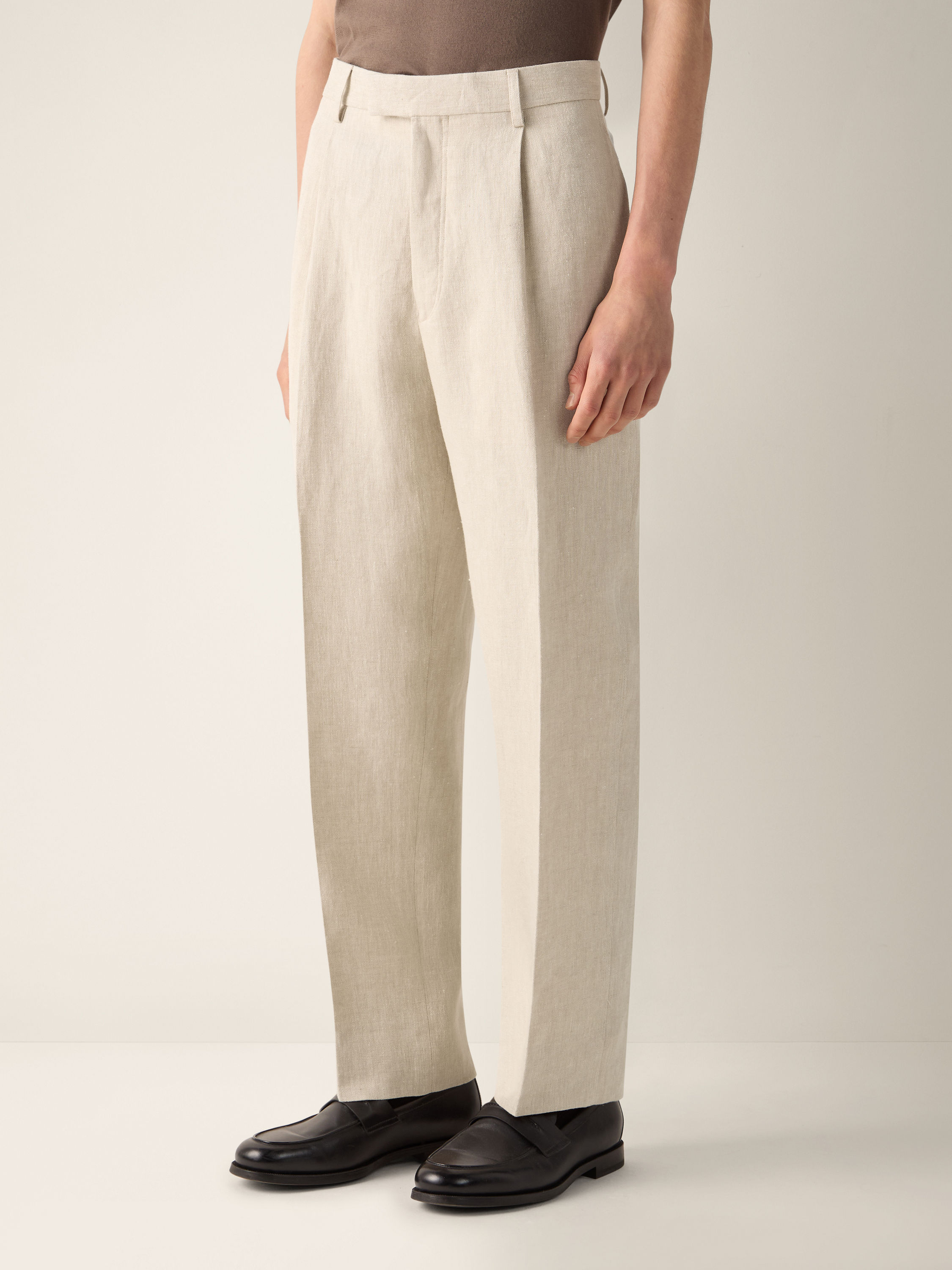 Light Taupe Linen Pants Product detail photo #3