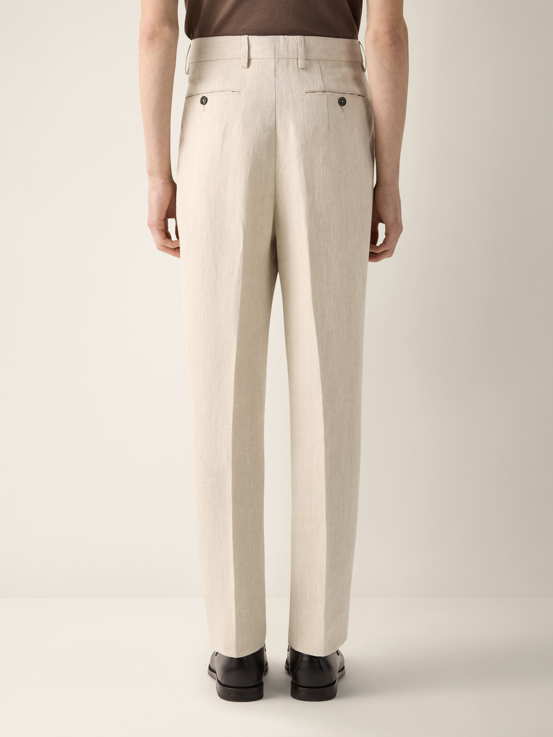 Light Taupe Linen Pants Product detail photo #4
