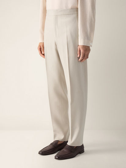 Ivory Oasi Lino Pants SS26 37137362 | Zegna US