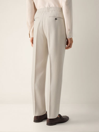 Ivory Oasi Lino Pants SS26 37137362 | Zegna ROW