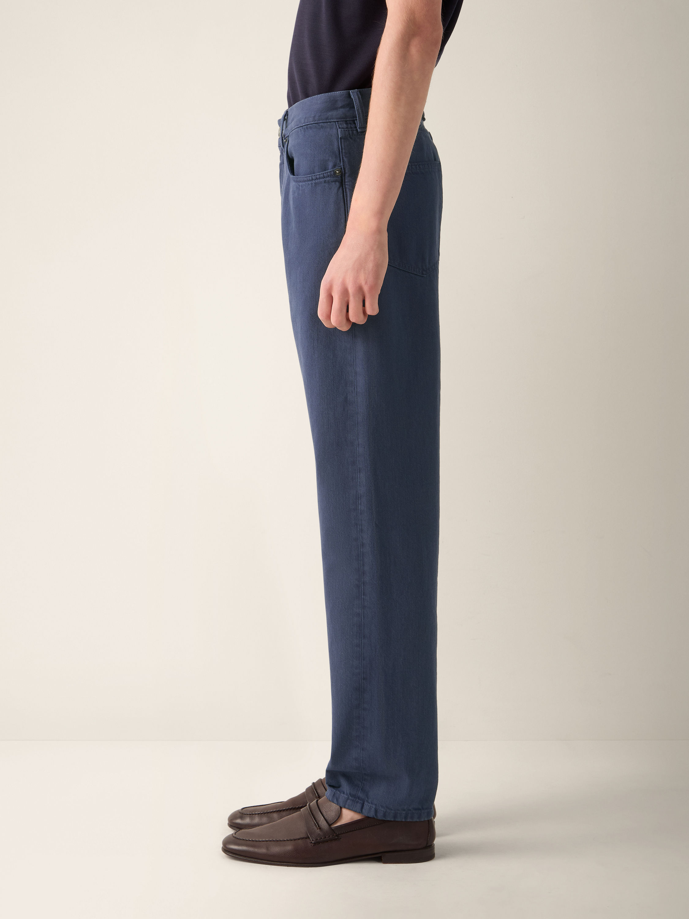 Roccia Hose aus Baumwolle in dunklem Indigoblau Detailfoto #2 des Produkts