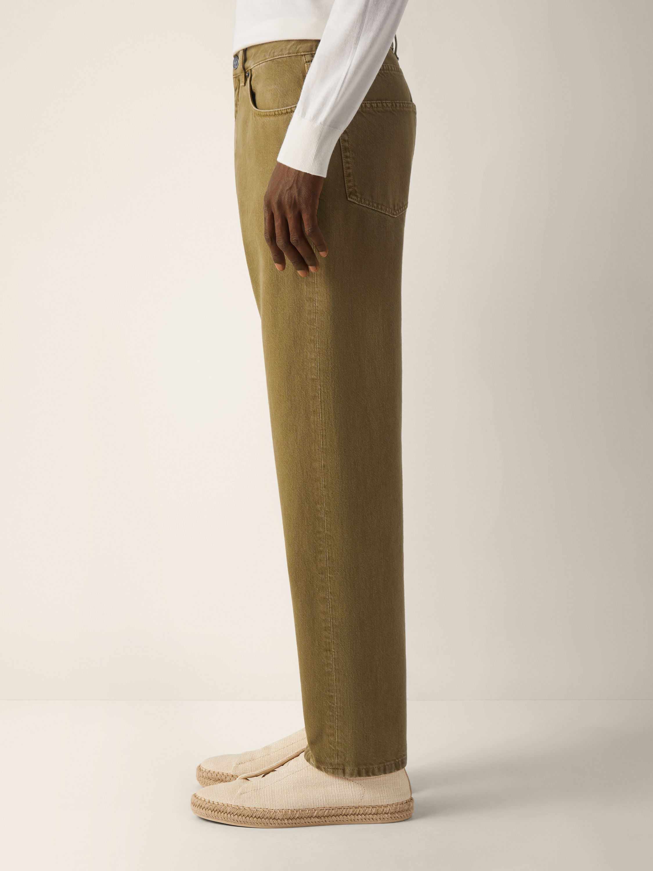 Roccia Hose aus Baumwolle in Olivgrün Detailfoto #2 des Produkts