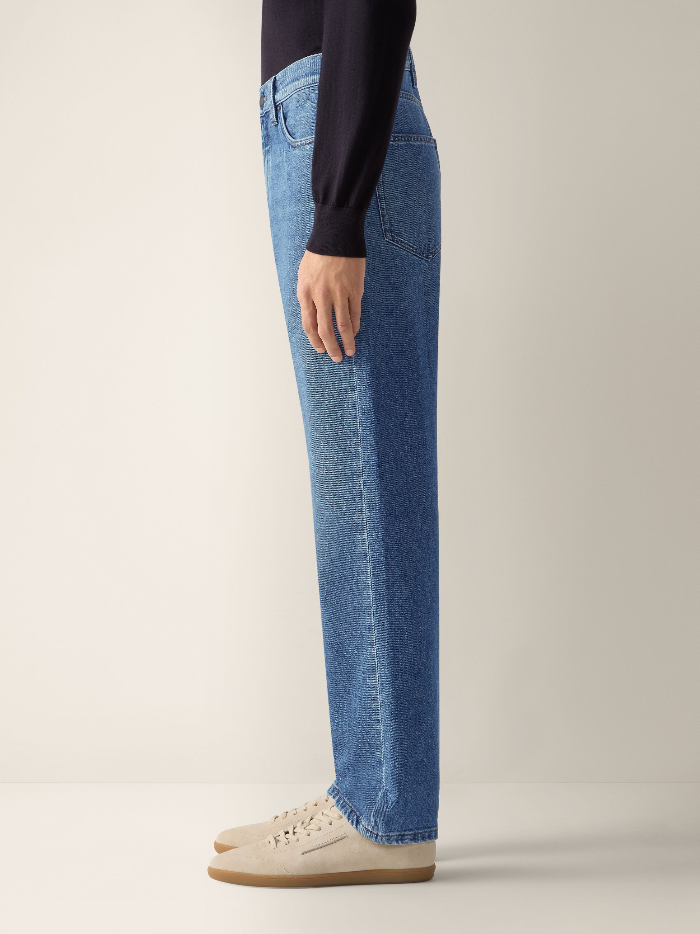 Light Blue Bleached Cotton Roccia Jeans Product detail photo #3