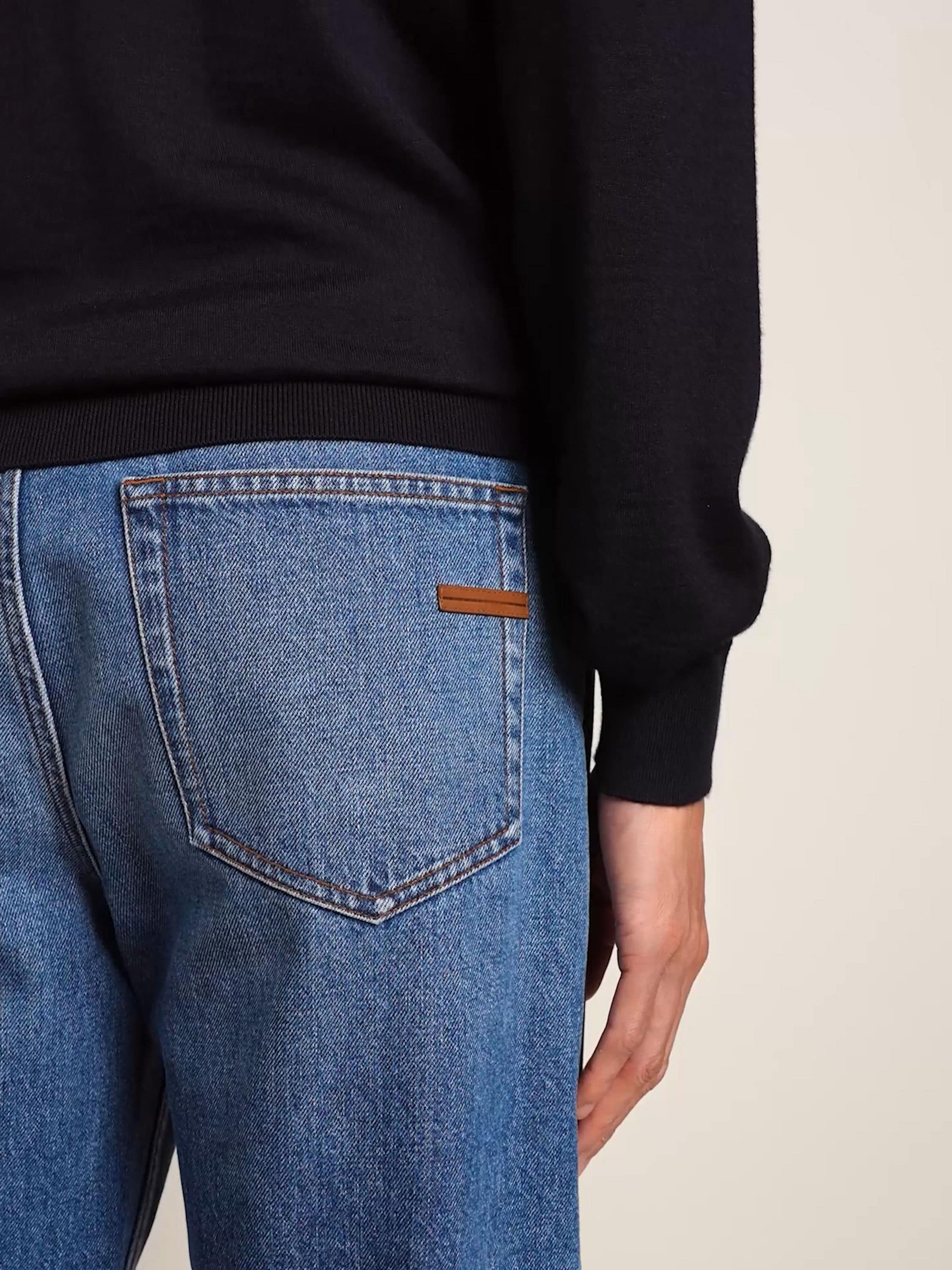 Light Blue Bleached Cotton Roccia Jeans