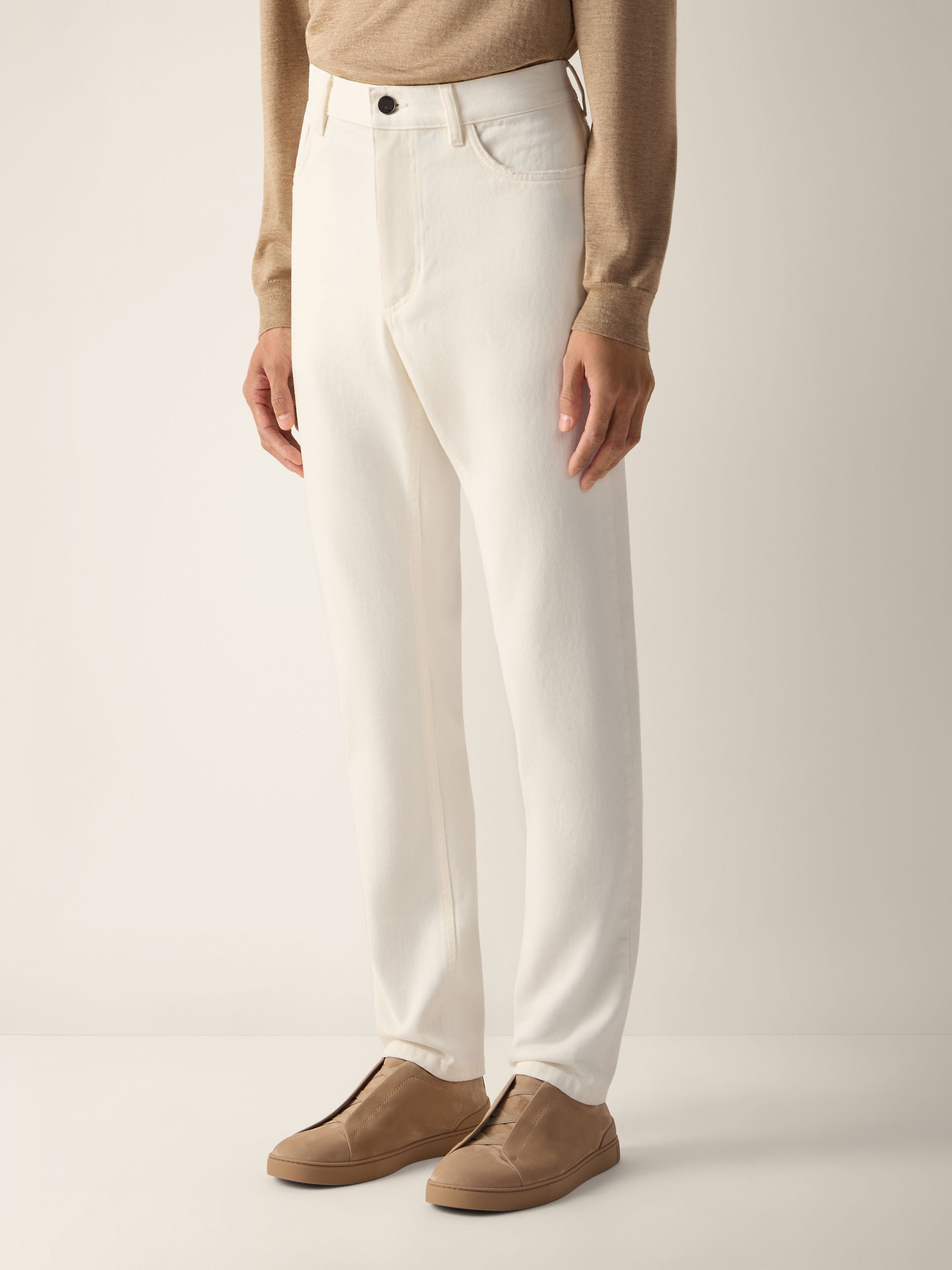 Jeans Roccia in Cotone Stone Wash Bianchi Foto #3 di dettaglio del prodotto