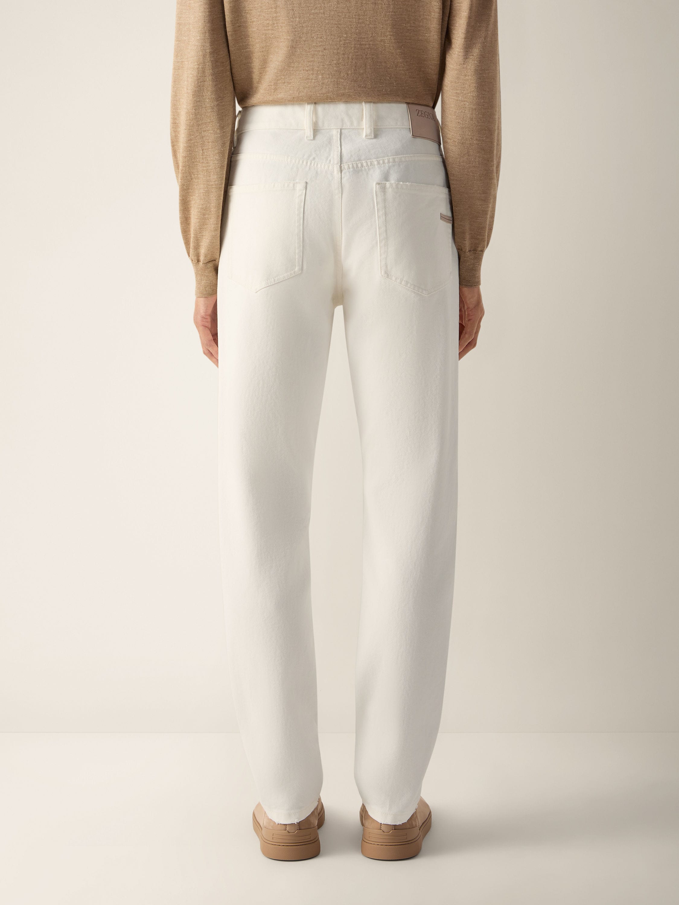 Jeans Roccia in Cotone Stone Wash Bianchi Foto #4 di dettaglio del prodotto