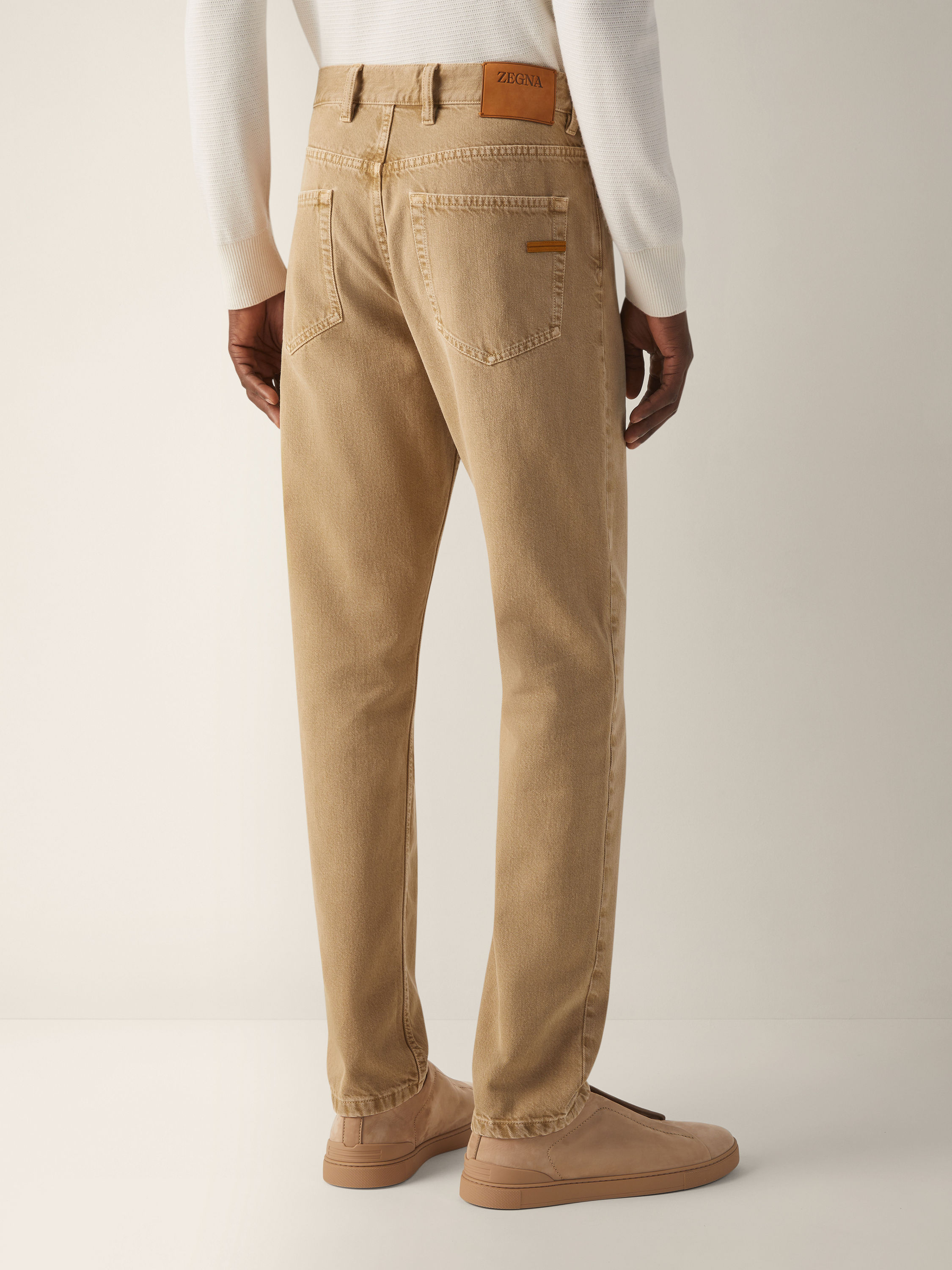 Beige Cotton Roccia Pants Product detail photo #4