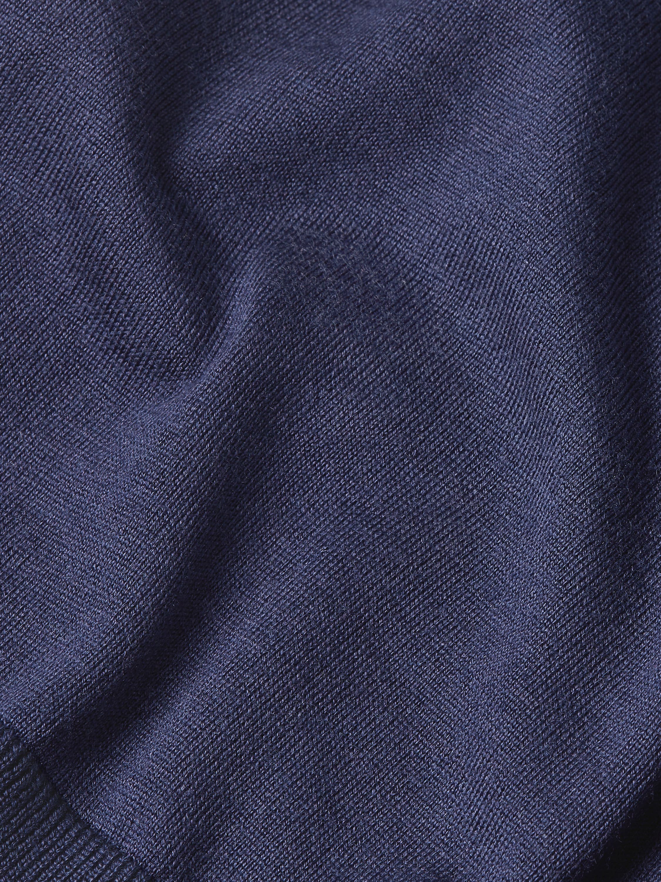 Dark Indigo Blue Mélange Cashseta Crewneck Product detail photo #3