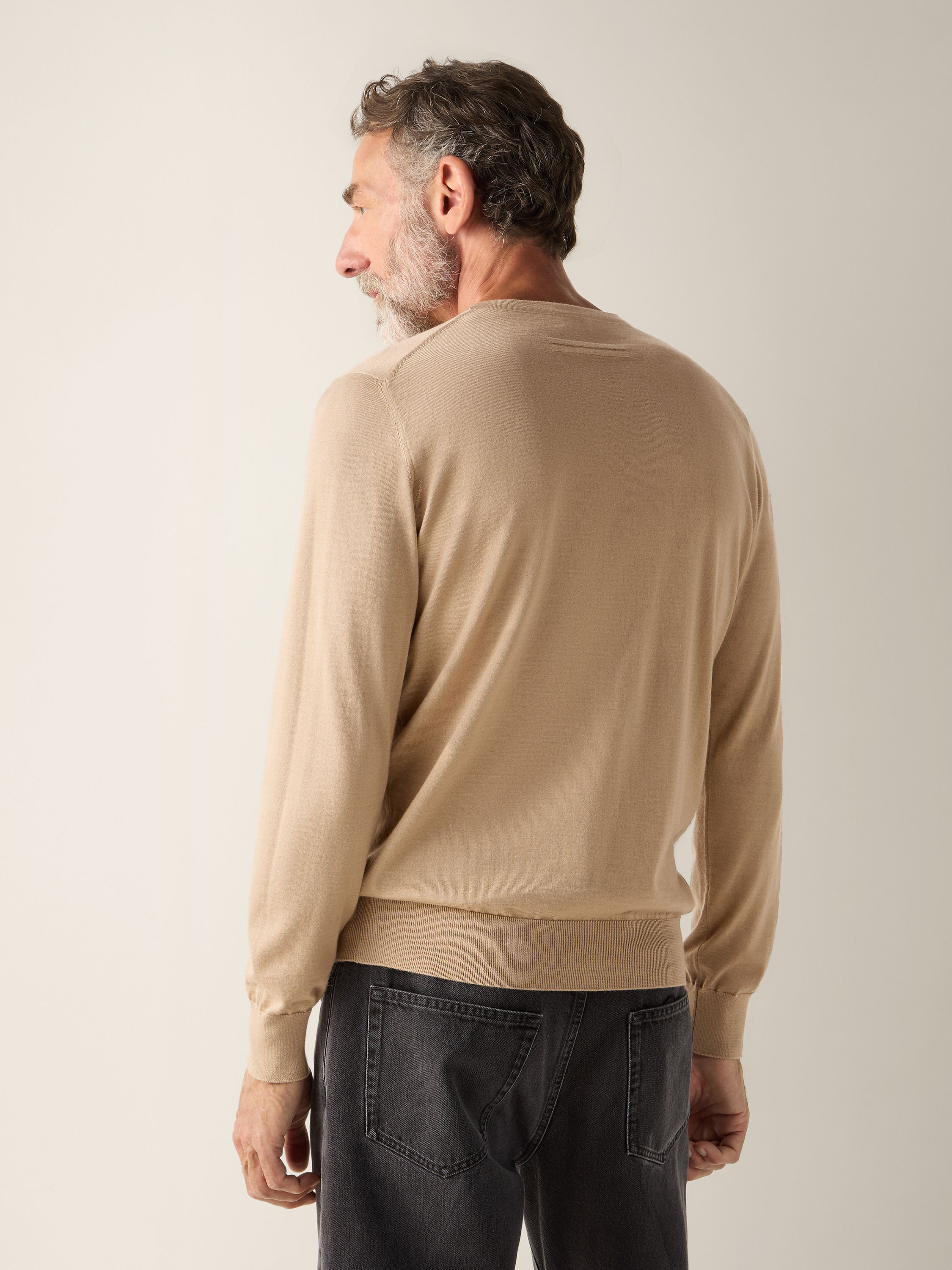 Beige Mélange Cashseta Crewneck Product detail photo #5