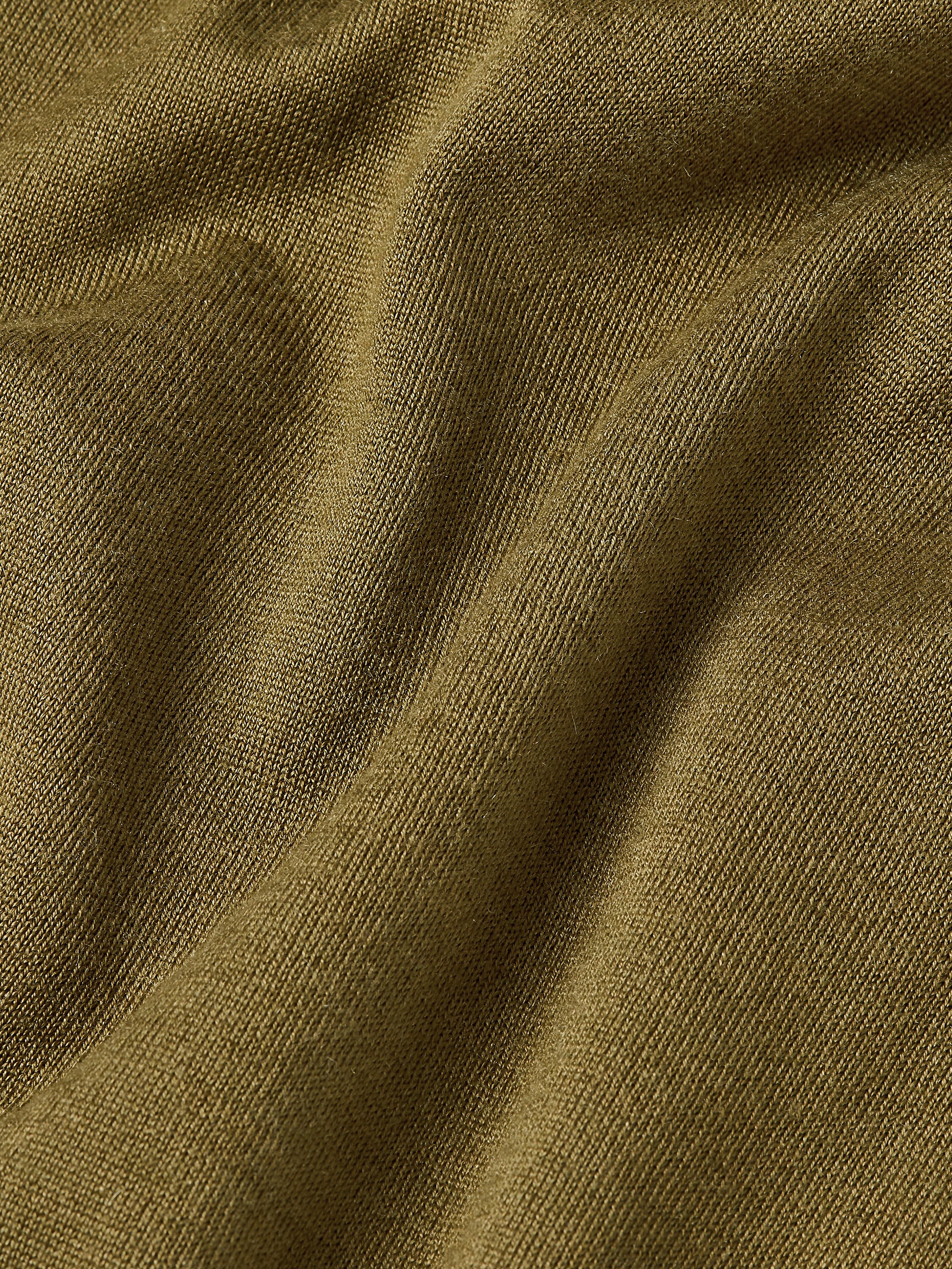 Olive Green Mélange Cashseta Crewneck Product detail photo #3