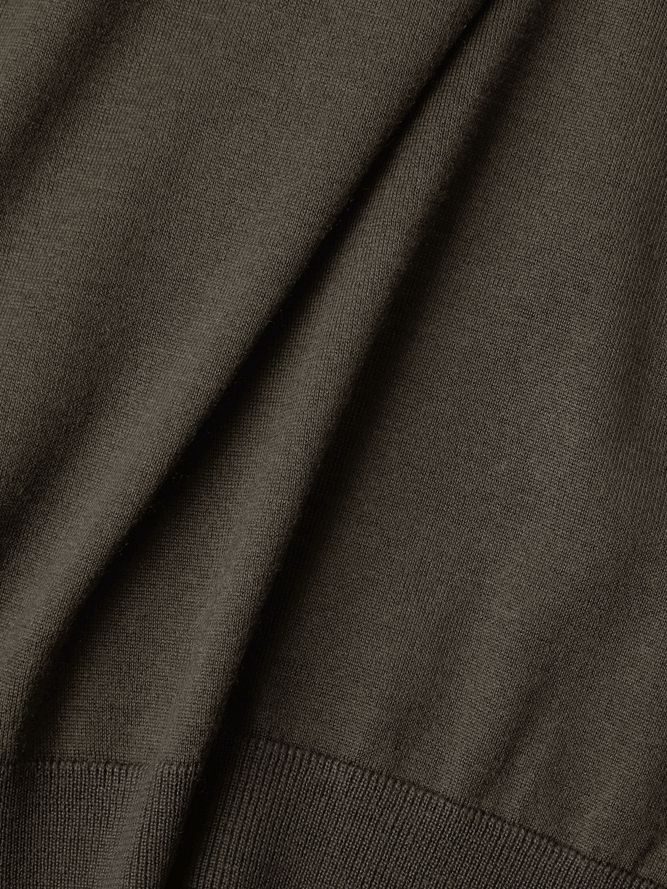 Dark Taupe Mélange Cashseta Zip Mock Product detail photo #2