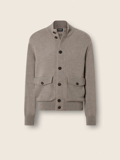 Light Taupe Mélange Cashmere Blouson SS26 37110779 | Zegna ROW