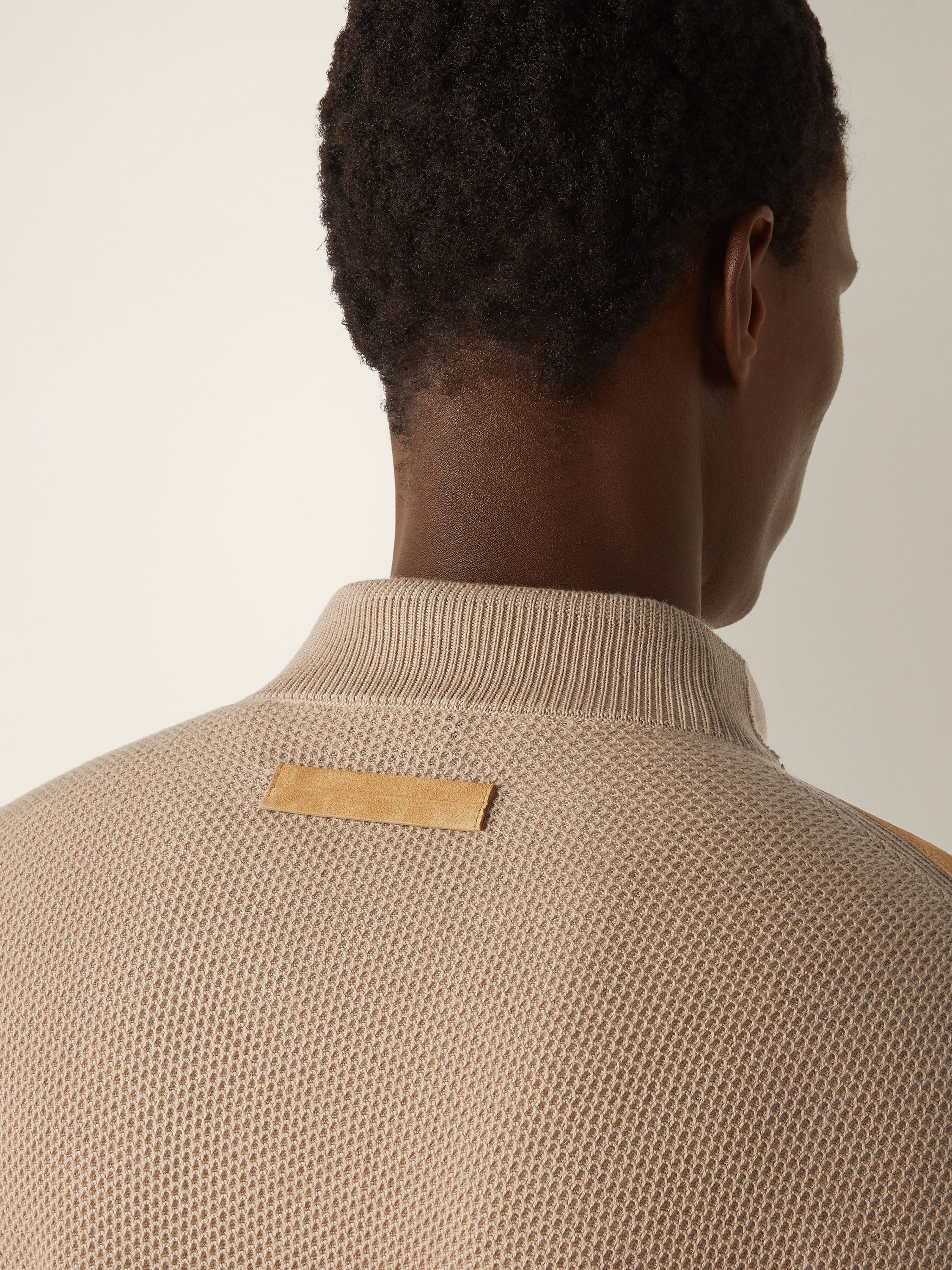 Beige Cashmere Bomber Product detail photo #1