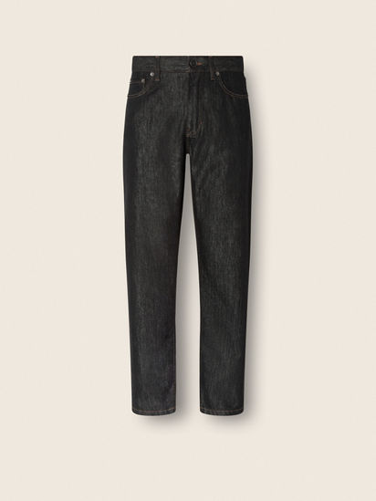 Black Rinse-washed Cotton and Silk Roccia Jeans SS26 37148831