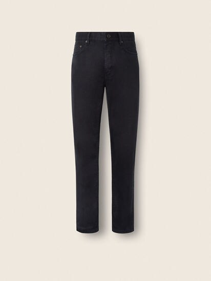 Navy Blue Stretch Cotton and Linen Roccia Pants SS26 37148771