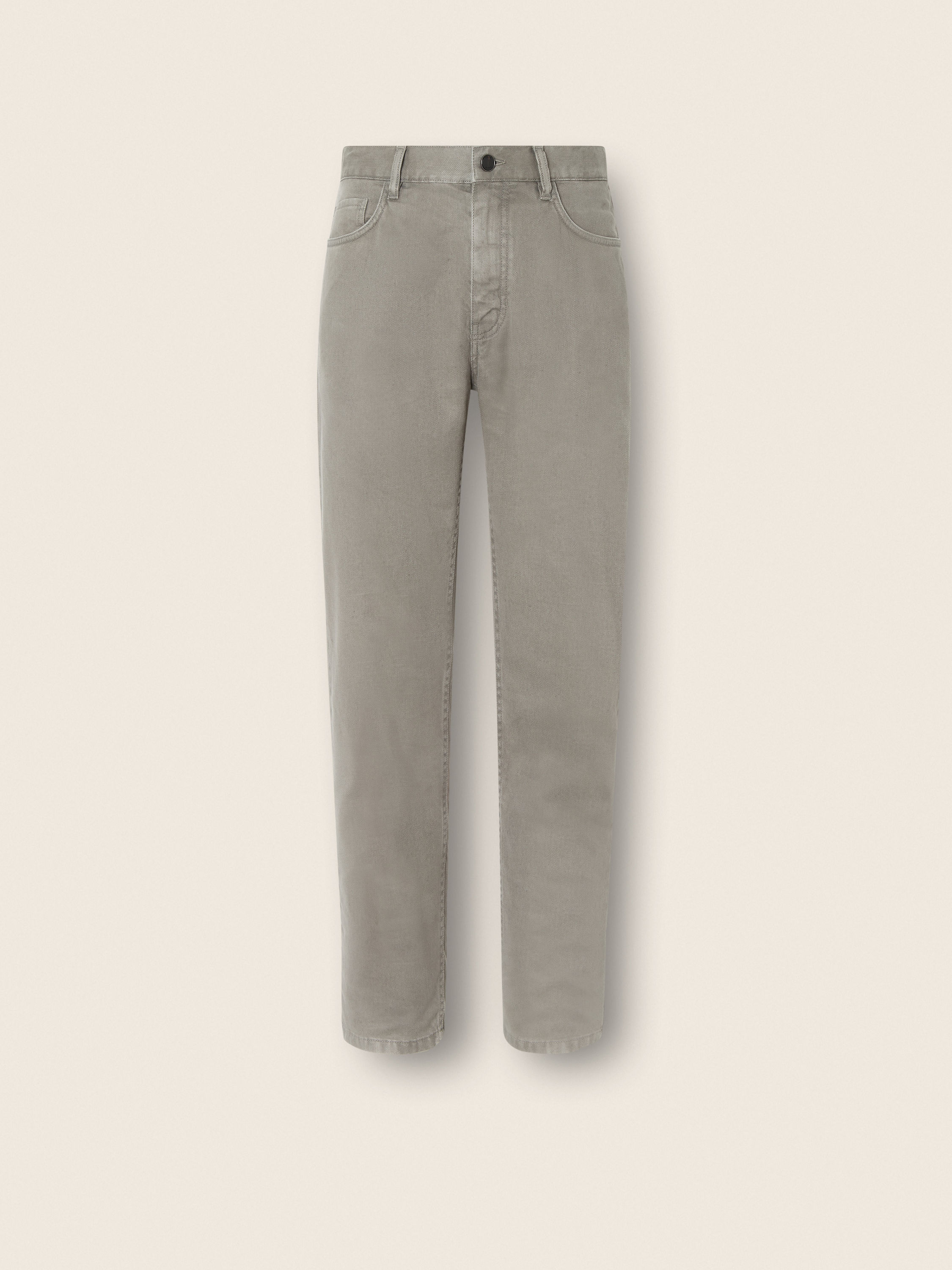 Dark Taupe Stretch Cotton and Linen Roccia Pants Main product photo