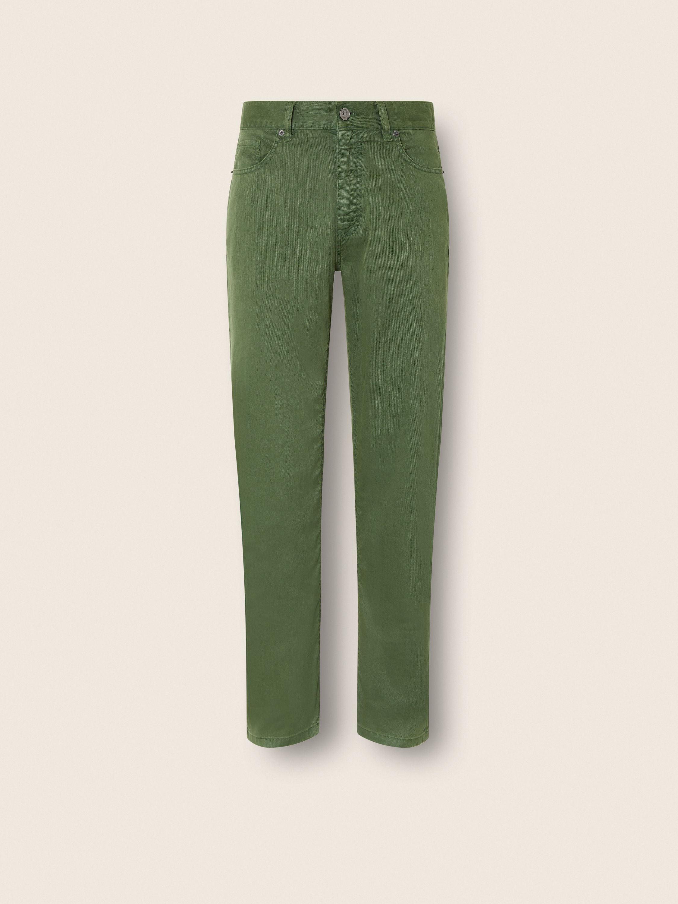 Roccia Hose aus Stretch-Leinen und Baumwolle in Tannengrün Hauptproduktfoto