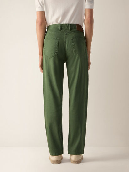 パンツ 90's Ermenegildo Zegna Green Wide Slacks Pine Green Stretch Linen and Cotton Roccia Pants SS26 37149584