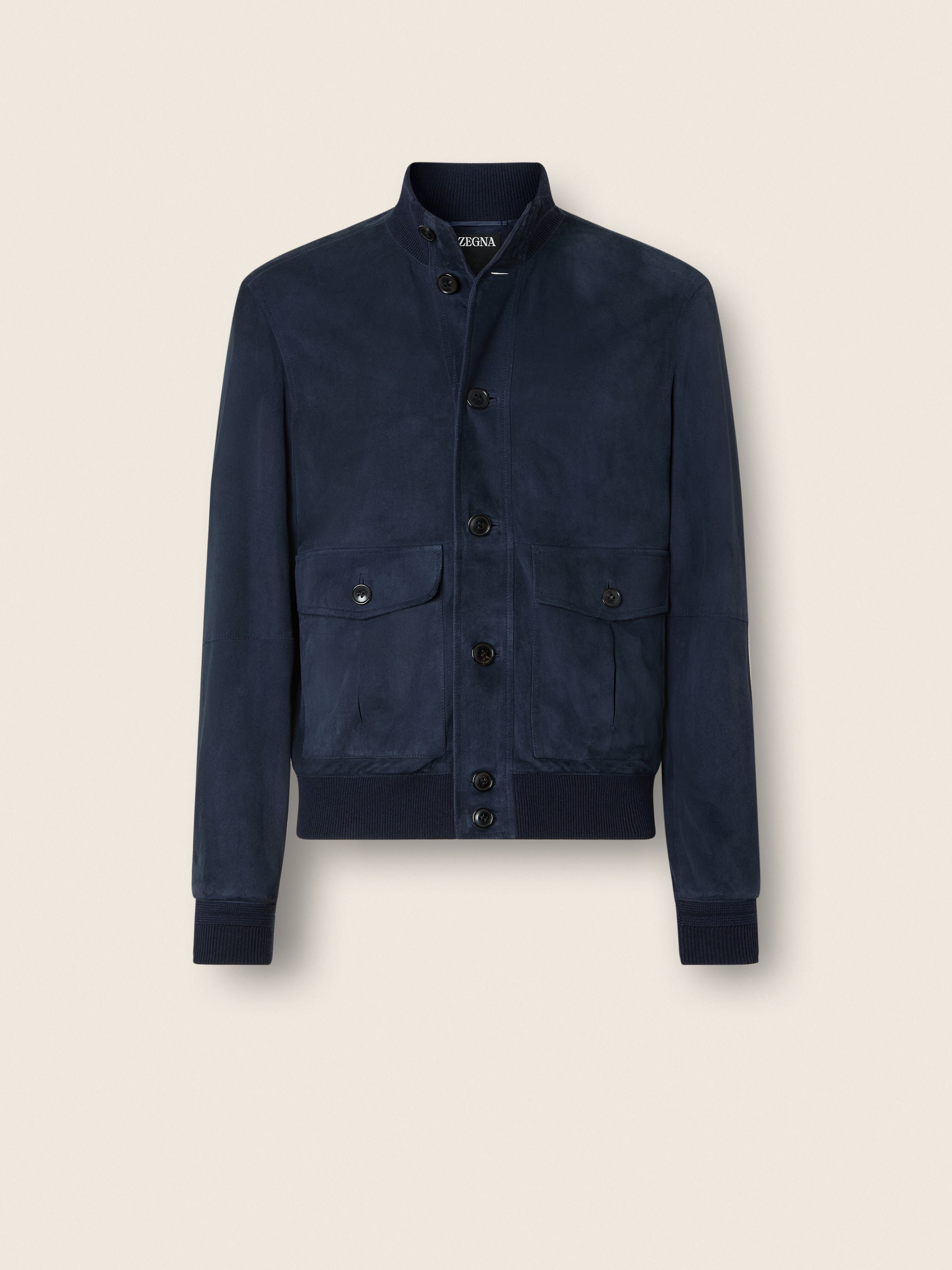 Dark Indigo Blue Suede Blouson Main product photo