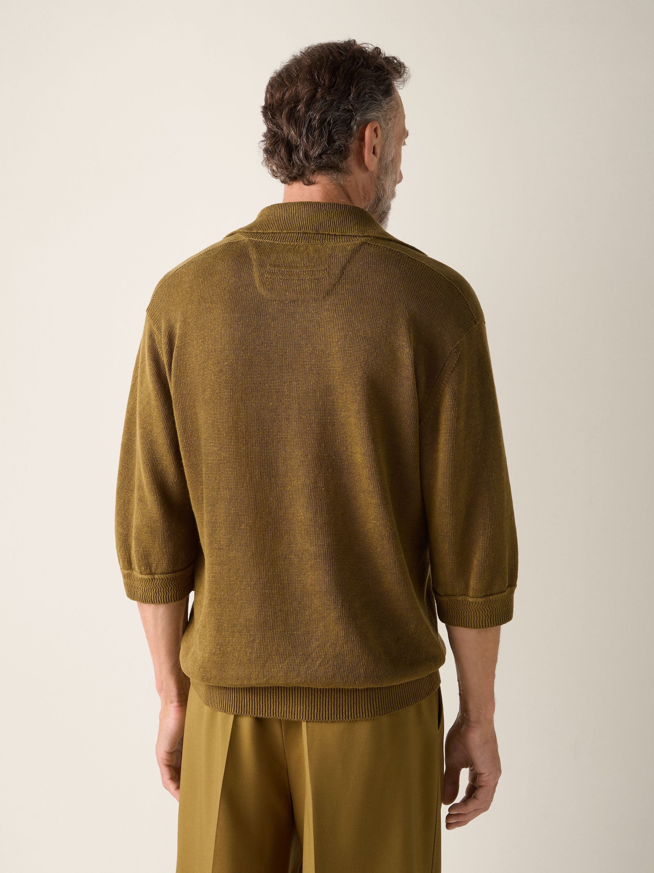 올리브 그린 Oasi Lino 폴로 셔츠 제품 상세 사진 #5