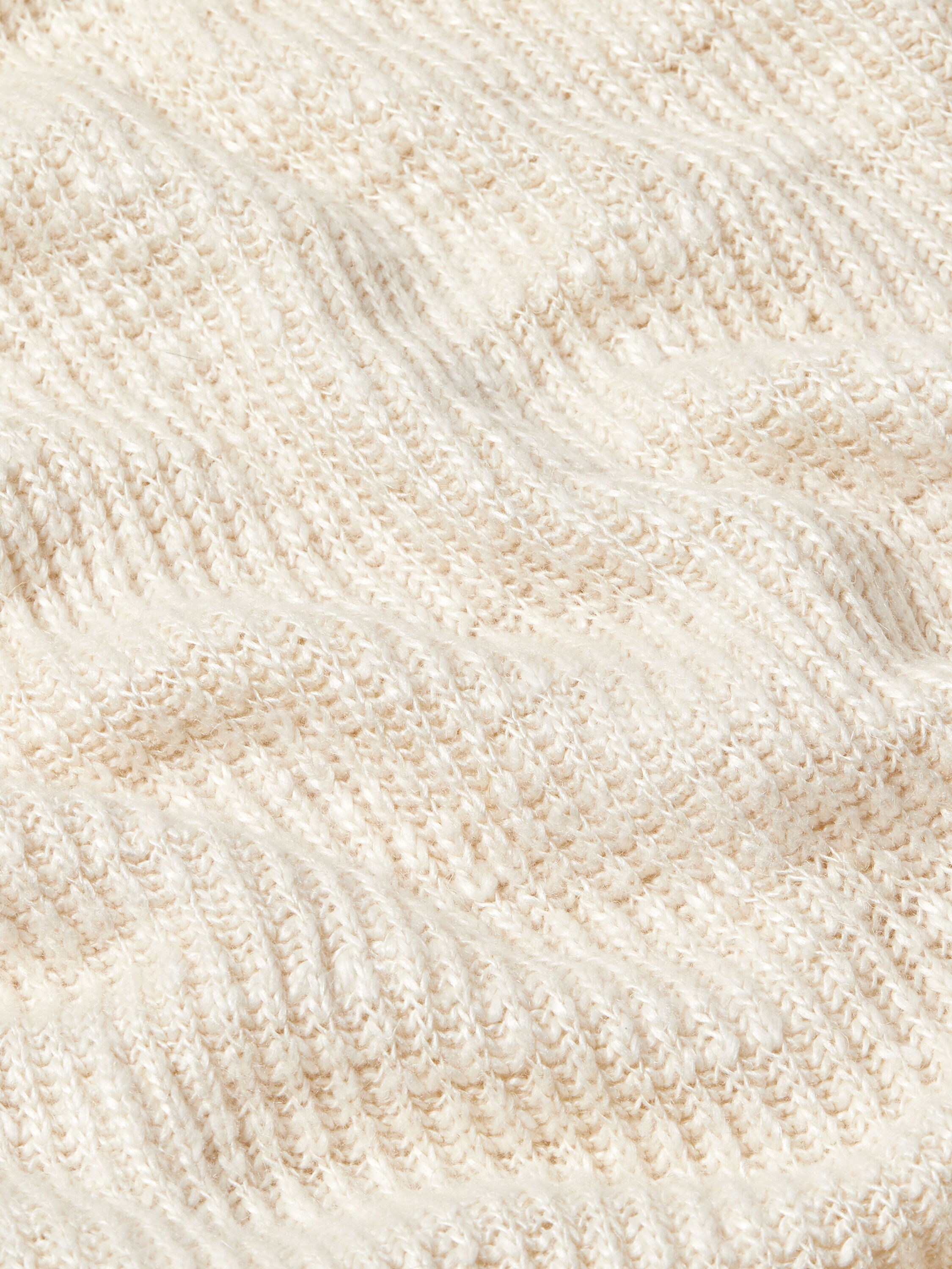 White Cotton and Linen Polo Shirt Product detail photo #2