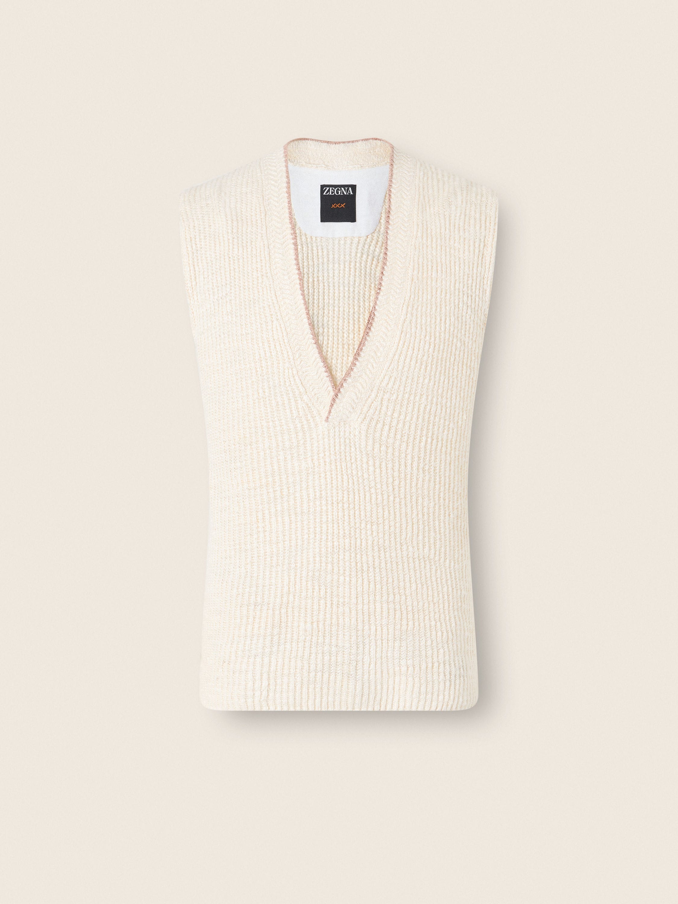 White Cotton and Linen Polo Shirt Main product photo