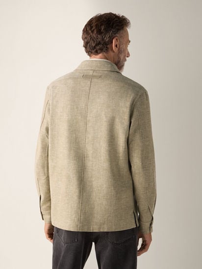Crossover Linen Wool and Silk Blend Overshirt SS26 37147255 | Zegna CA