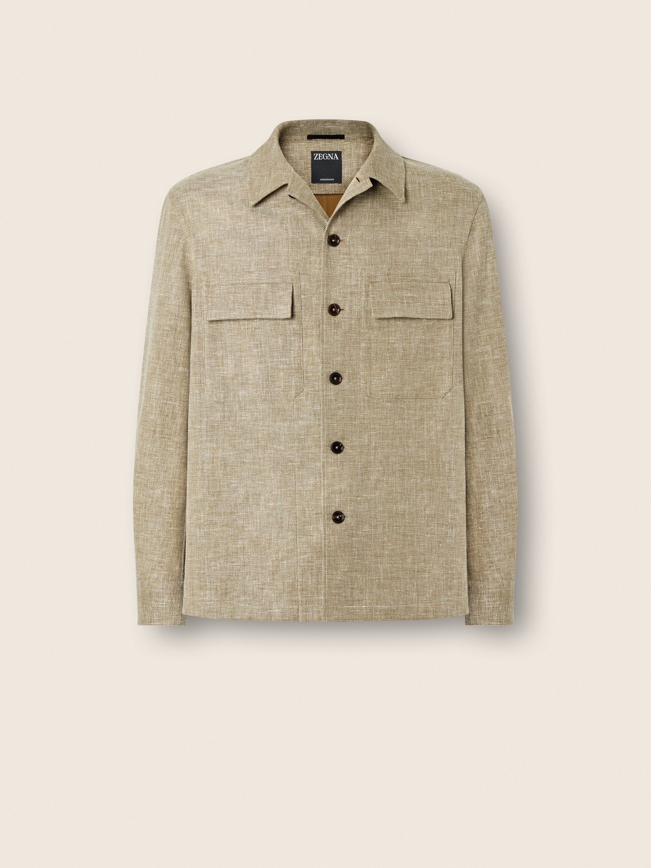 Crossover Linen Wool and Silk Blend Overshirt Main product photo