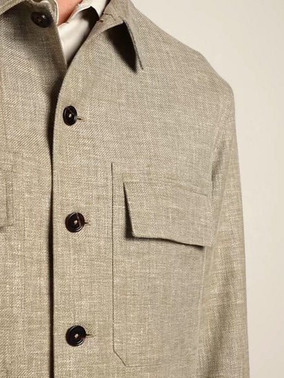 Linena7様 Crossover Linen Wool and Silk Blend Overshirt SS26 37147255 | Zegna CA