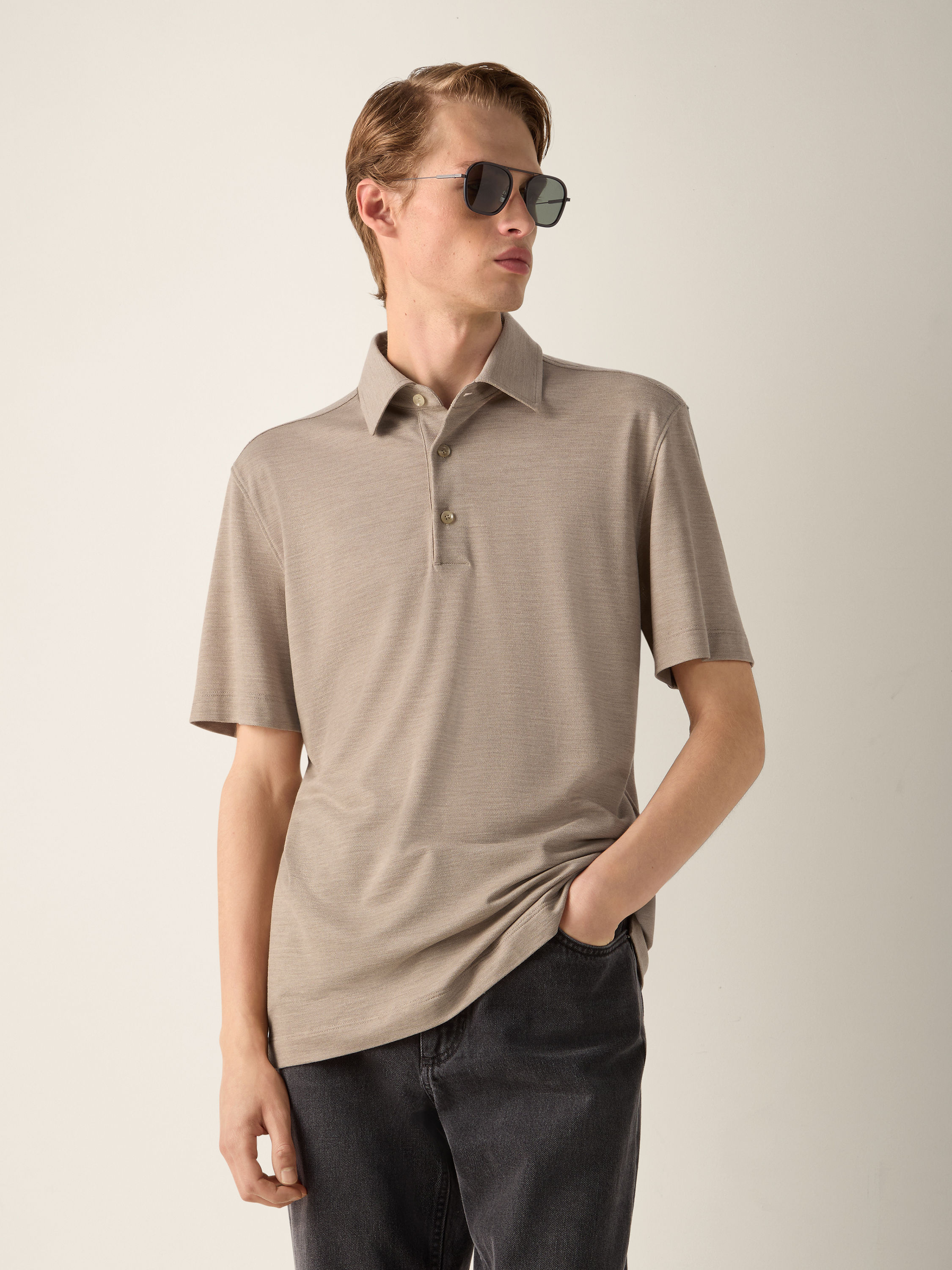 浅灰褐色 Vellus Aureum Polo 衫 产品细节图 #2