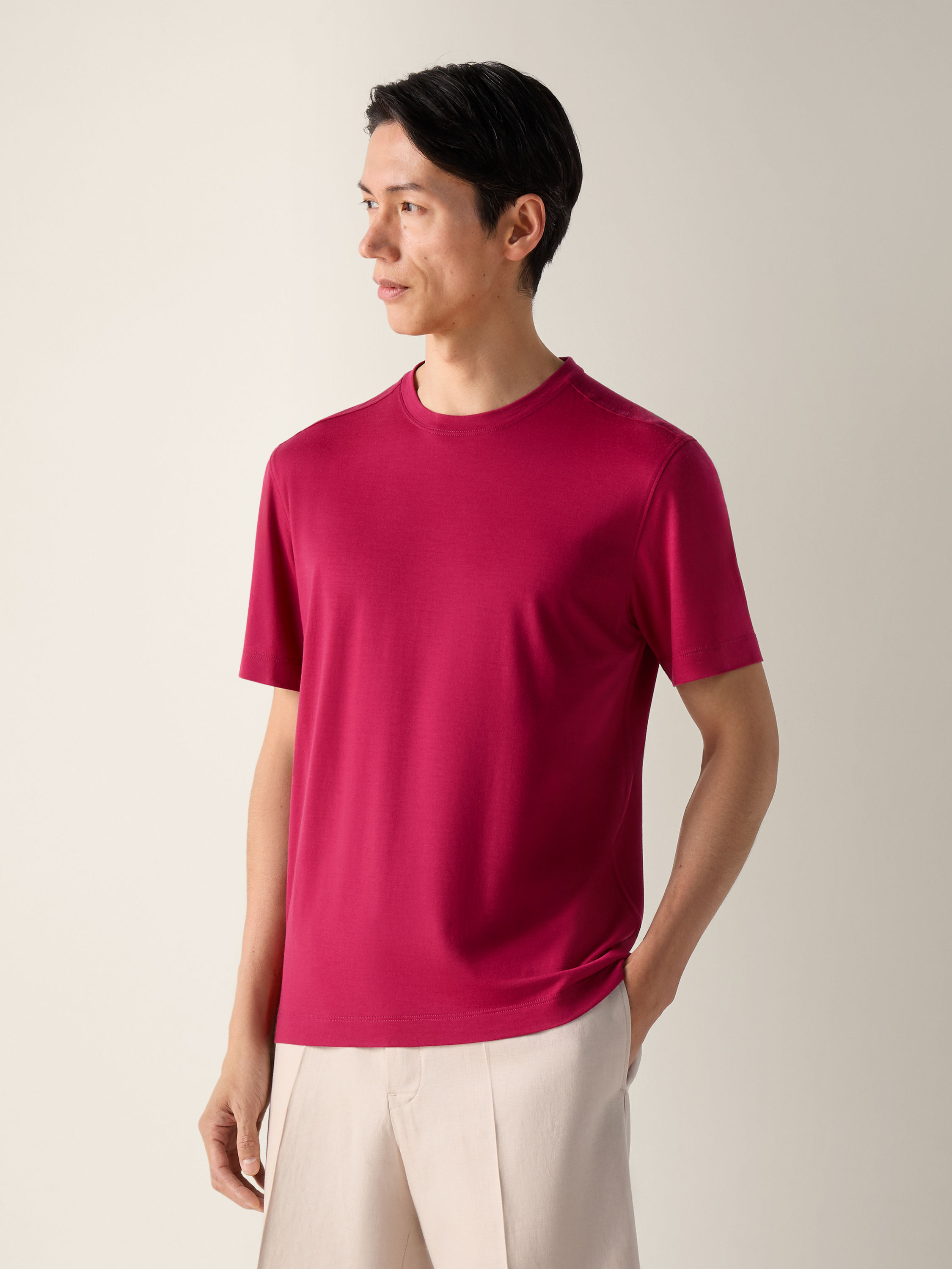 T-shirt in Vellus Aureum Rosa Scuro Foto #2 di dettaglio del prodotto