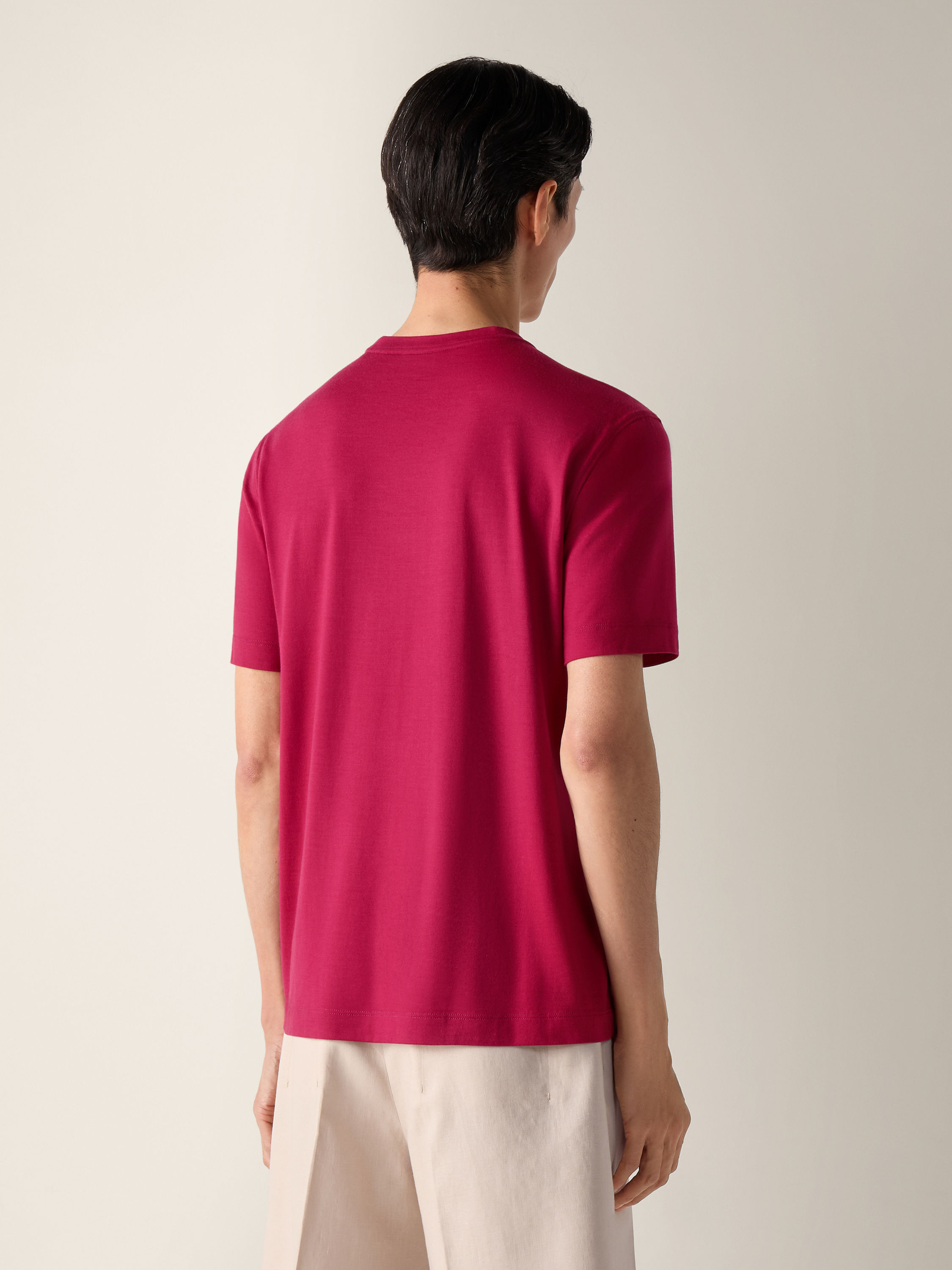 T-shirt in Vellus Aureum Rosa Scuro Foto #3 di dettaglio del prodotto