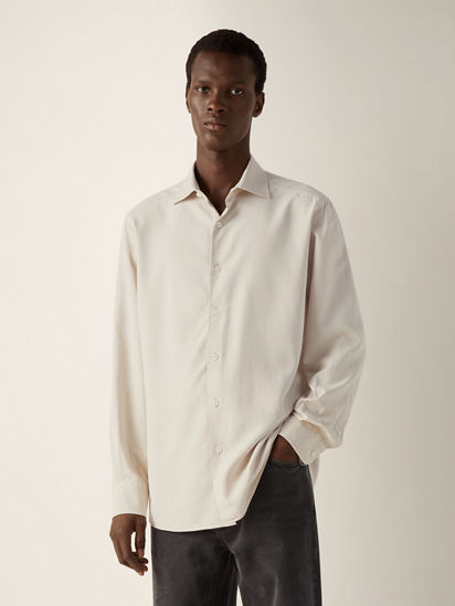 simianringシミアンリングAlpaca Shirt［Beige］ Silk Shirt SS26 37147235 | Zegna US