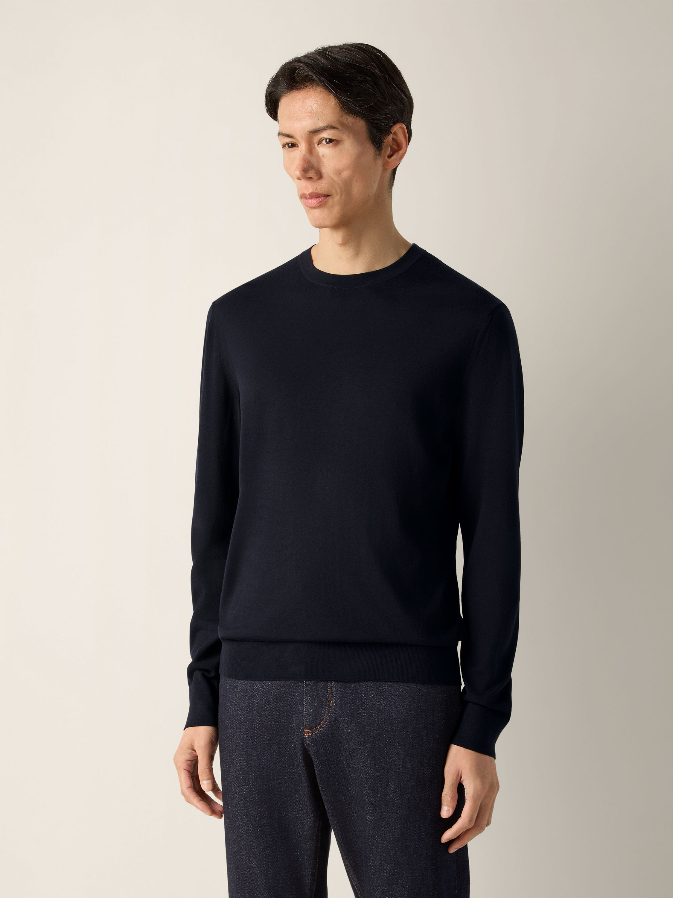 Navy Blue Trofeo 15milmil15 Wool Crewneck Product detail photo #2