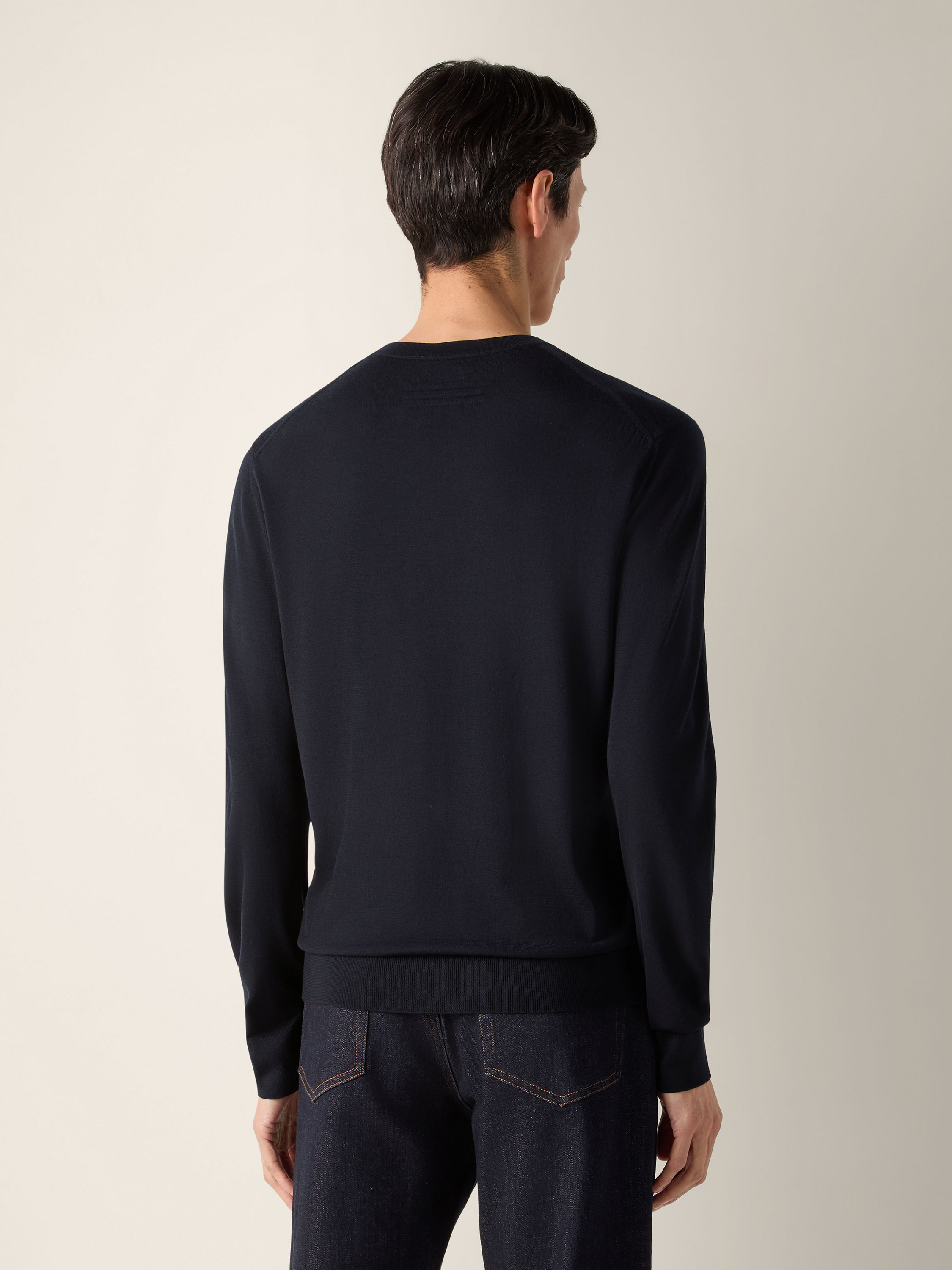 Navy Blue Trofeo 15milmil15 Wool Crewneck Product detail photo #4