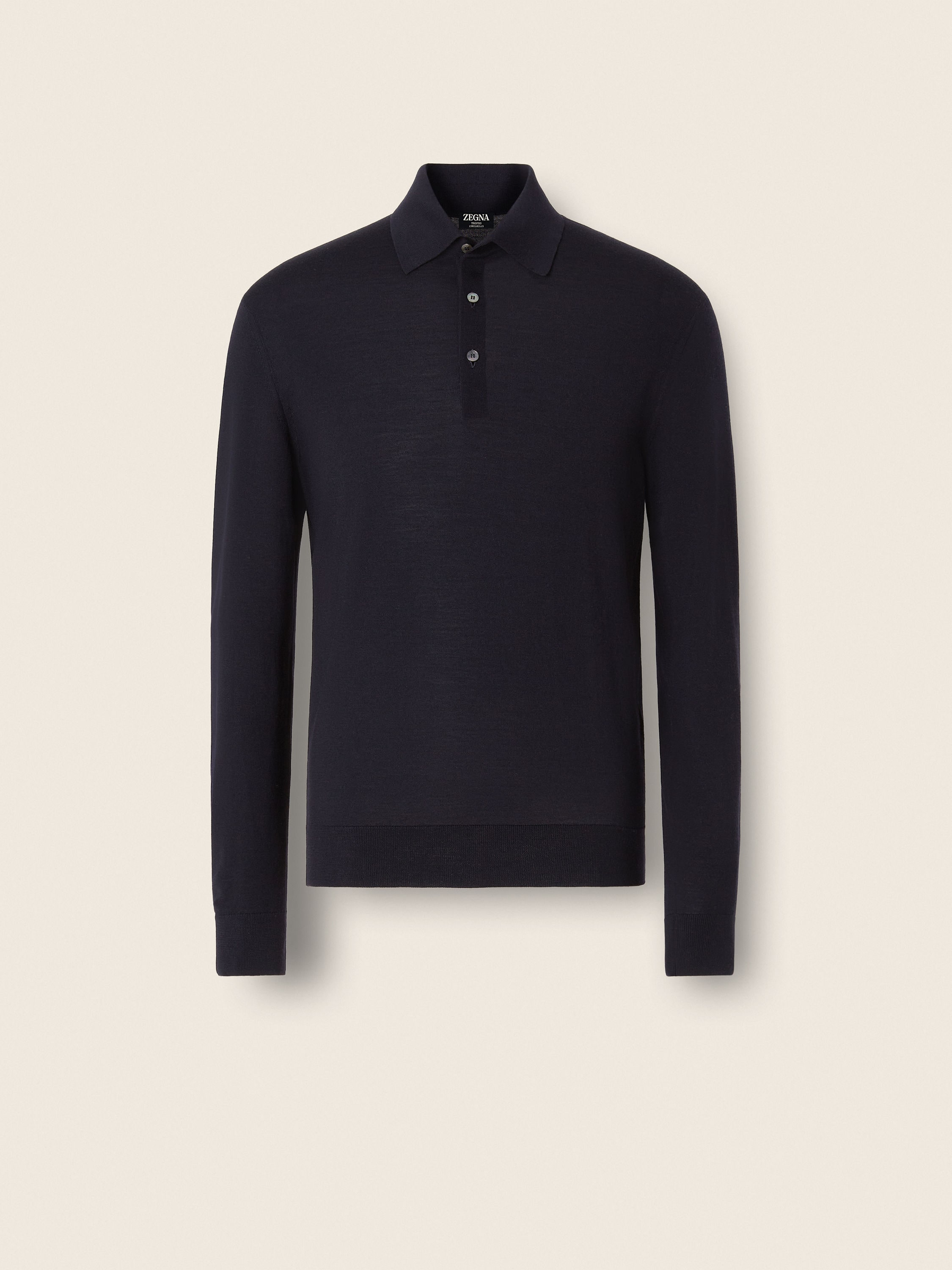 Navy Blue Trofeo 15milmil15 Wool Polo Shirt Product detail photo #1