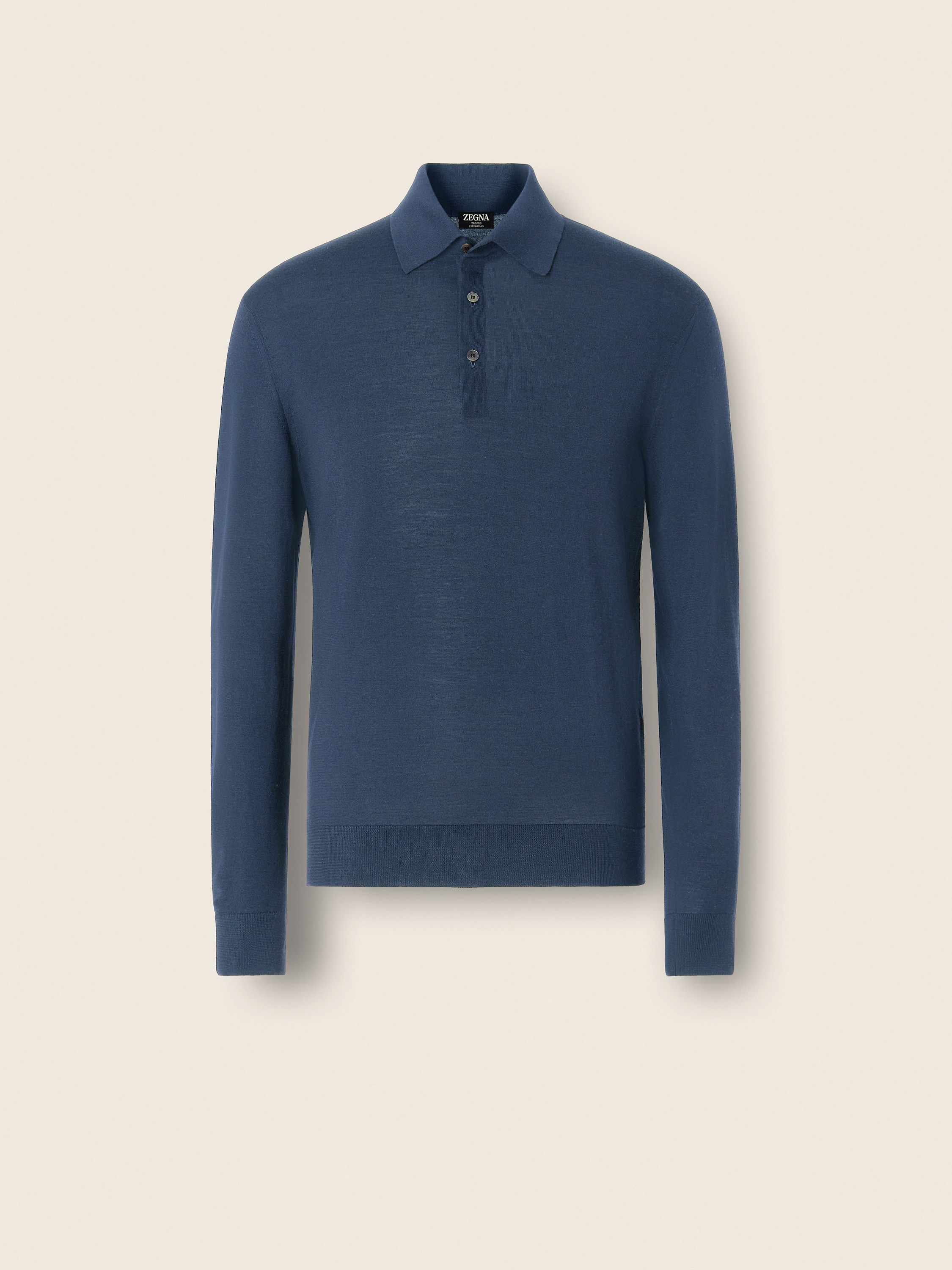 Light Blue Trofeo 15milmil15 Wool Polo Shirt Product detail photo #1