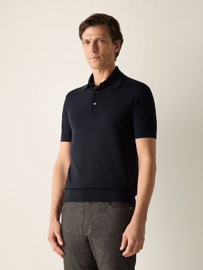 Navy Blue Trofeo 15milmil15 Wool Polo Shirt SS27 39674287 | Zegna DK