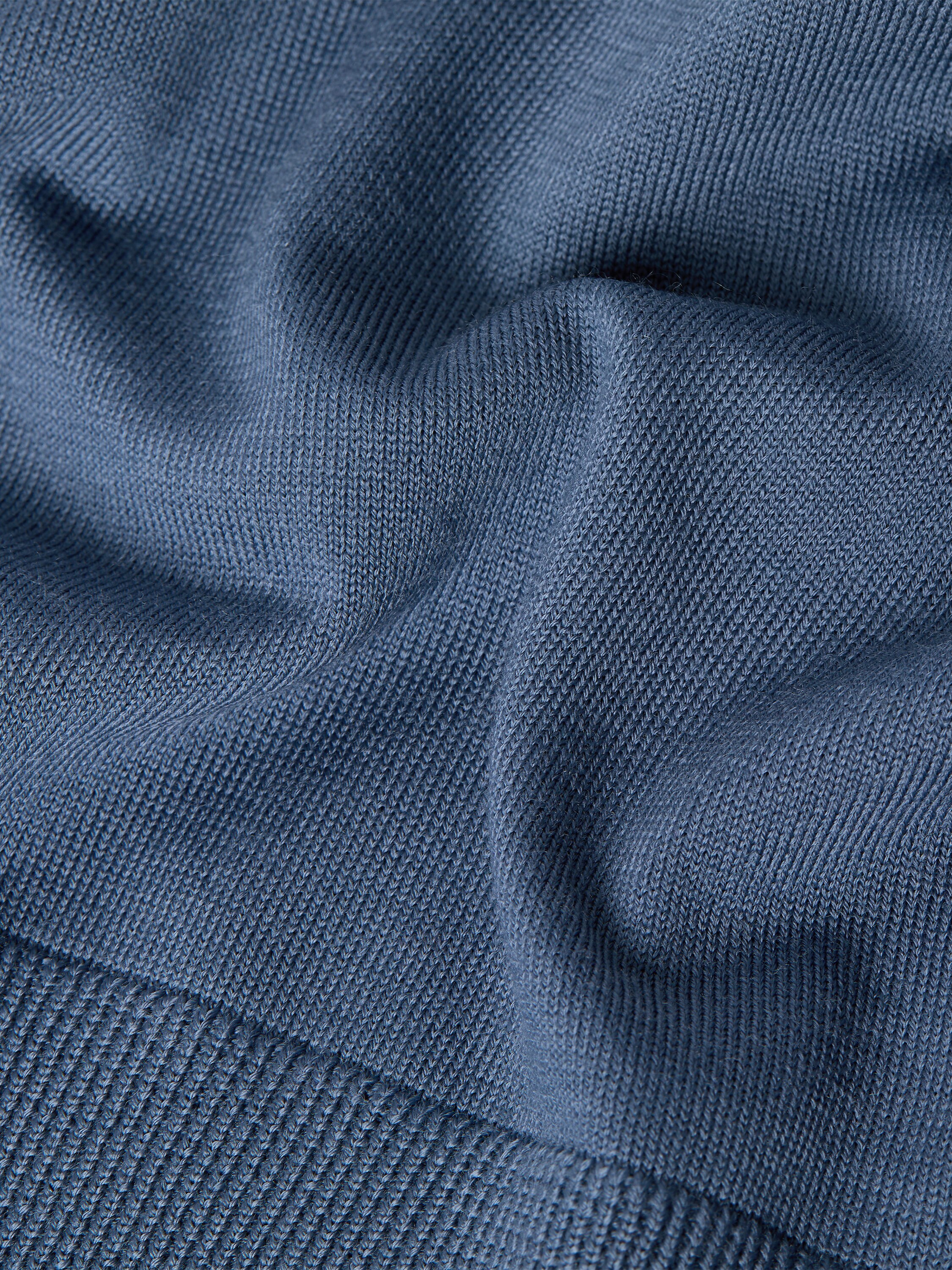 Light Blue Mélange Trofeo 15milmil15 Wool Polo Shirt Product detail photo #3