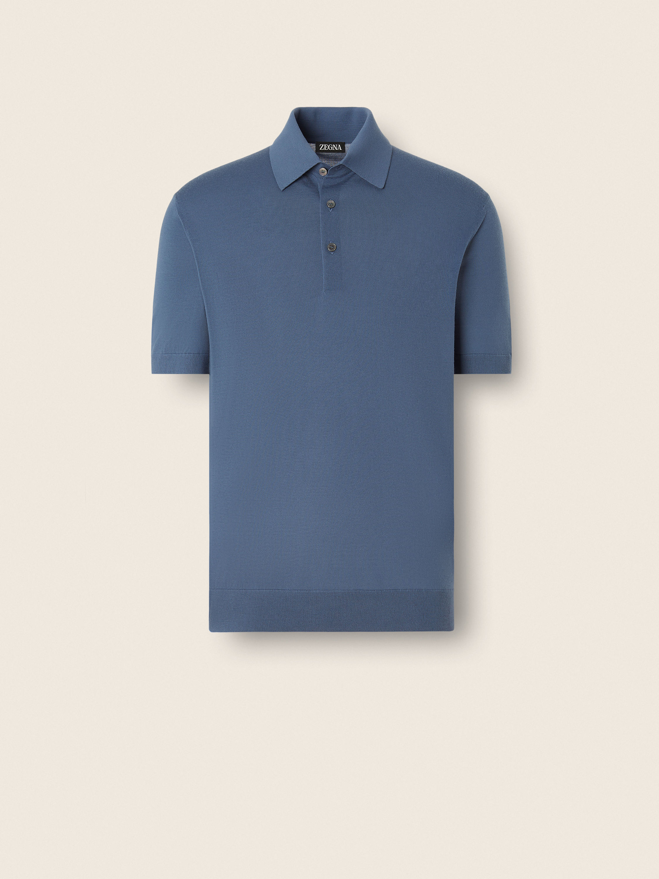 Light Blue Mélange Trofeo 15milmil15 Wool Polo Shirt Main product photo