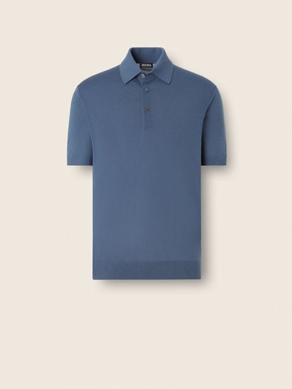 Light Blue Mélange Trofeo 15milmil15 Wool Polo Shirt FW26 39389397