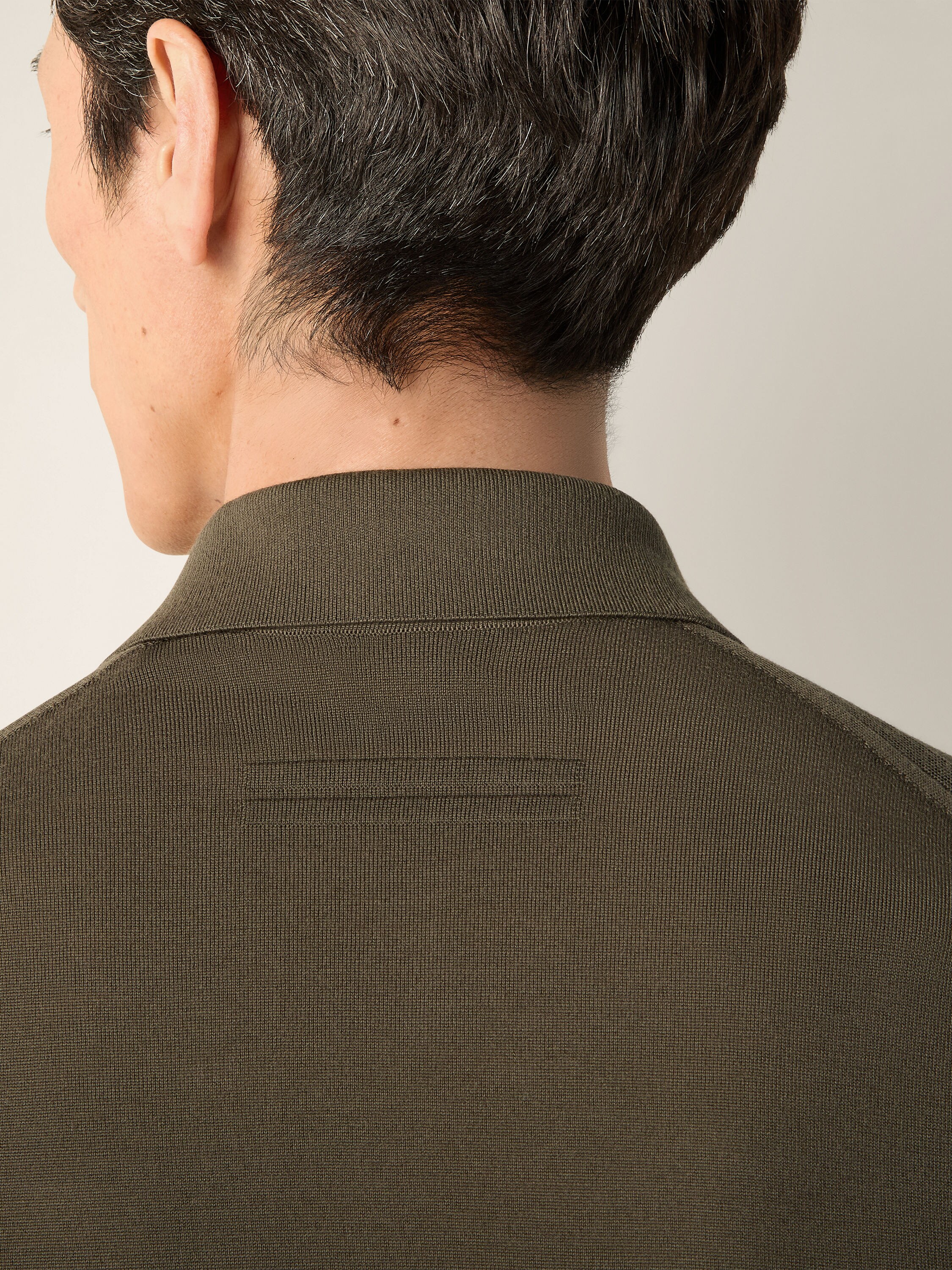 Dark Olive Green Trofeo 15milmil15 Wool Polo Shirt Product detail photo #1