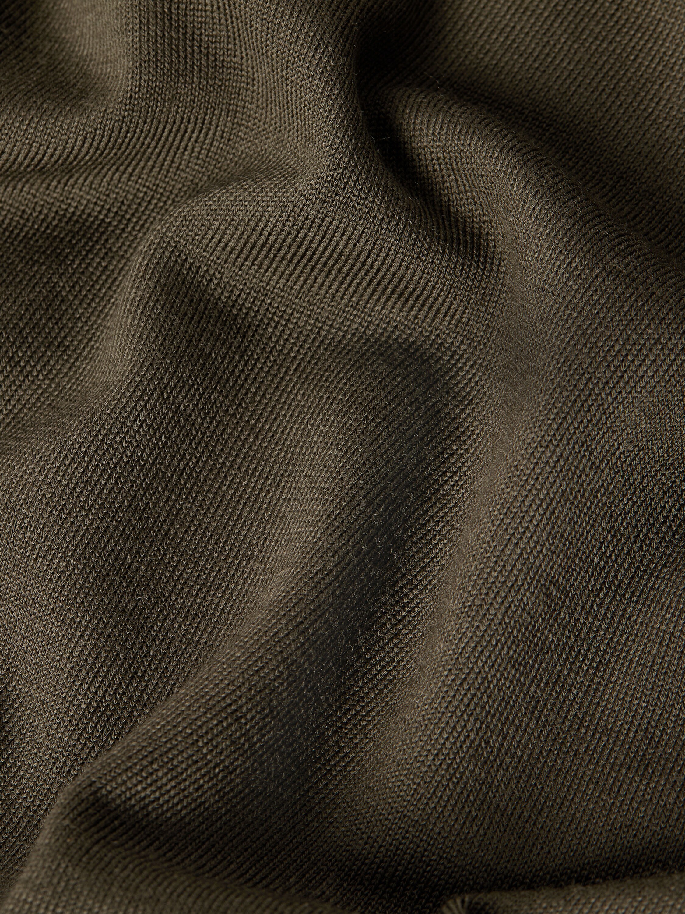 Dark Olive Green Trofeo 15milmil15 Wool Polo Shirt Product detail photo #3